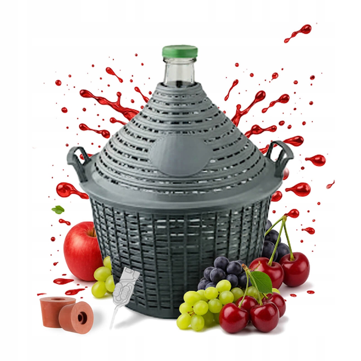 Balónek V Košíku Gąsior Dymion 15L Korek Trubička Na Bimber Víno