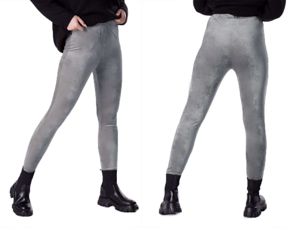 

Wygodne Spodnie welur Legginsy 5569 szary 2XL/3XL