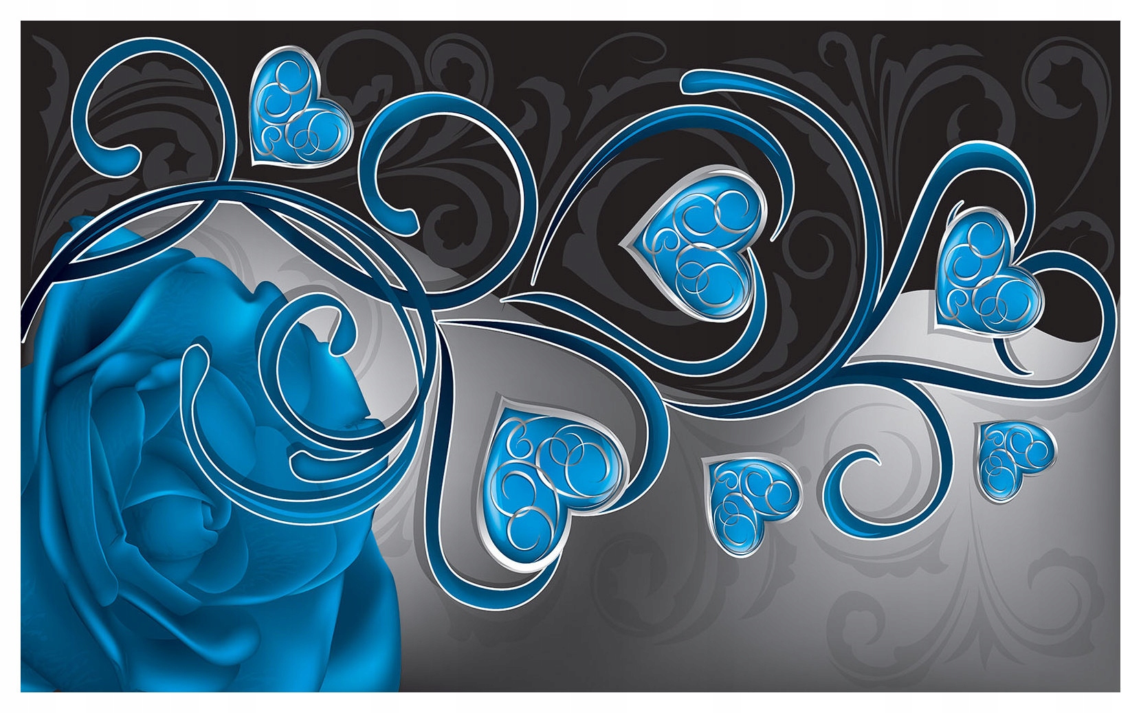 Fototapeta Modrá ruža minimalizmus srdce moderný štýl 300x210 lepidlo