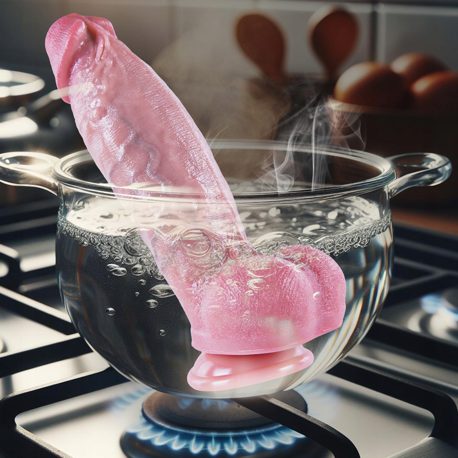 REALISTISCHER Silikonowy Dildo 22cm Z Przyssawką Do Stymulacji G Punktu — miniatura 5