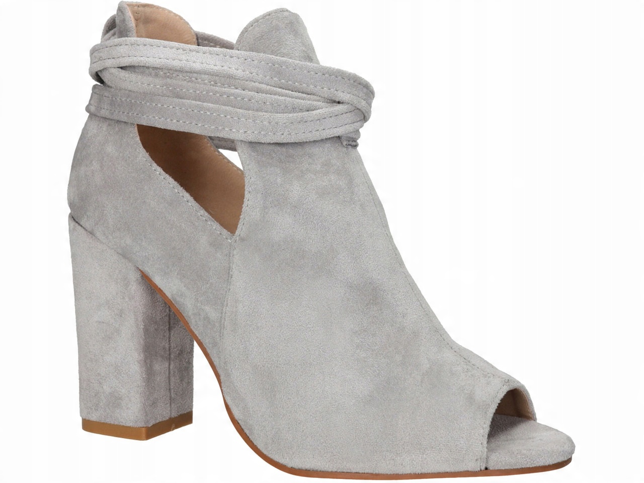 

Botki Wiosenne Peep Toe Na Słupku Eleganckie r 40