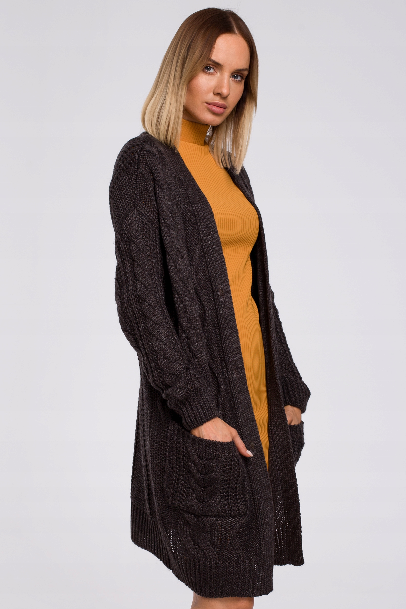 Dámský Svetr Kardigan Rozepínací Šedý 40/42 L/XL