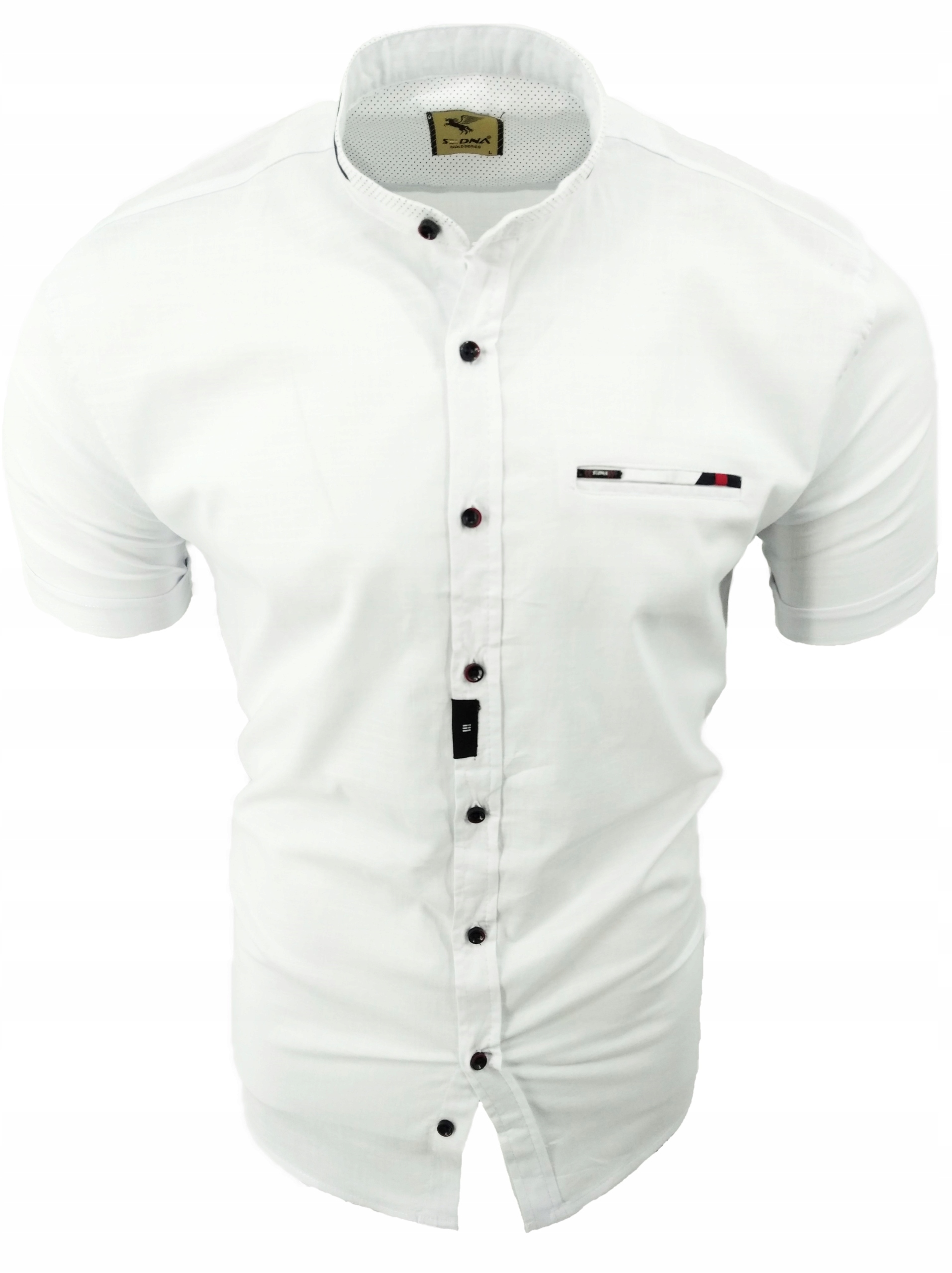 KOSZULA MĘSKA BIAŁA KRÓTKI RĘKAW STÓJKA SDN 850 L 41/42 Marka inna