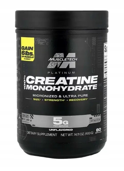 MuscleTech – Platinum 100% kreatin, prášek, 400 g