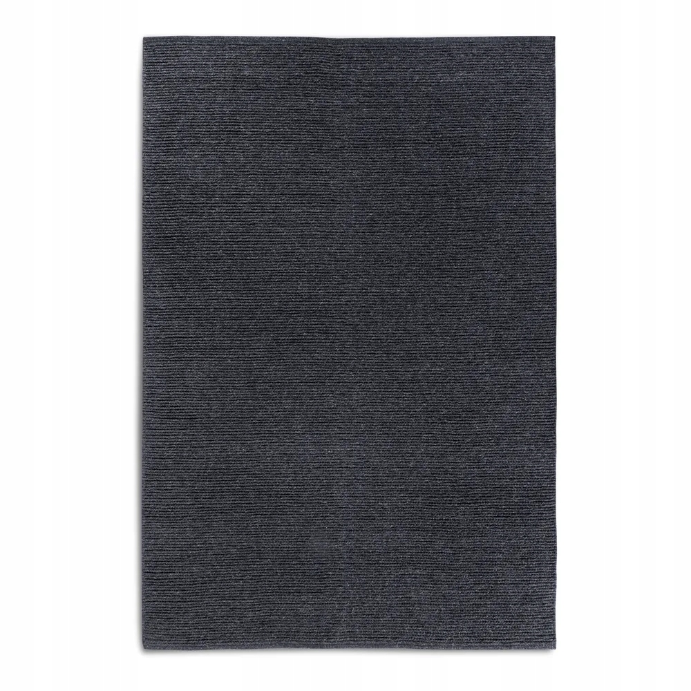 Vlnený slučkový koberec 190 x 280 cm, ručne tkaný, grafitový, jednofarebný
