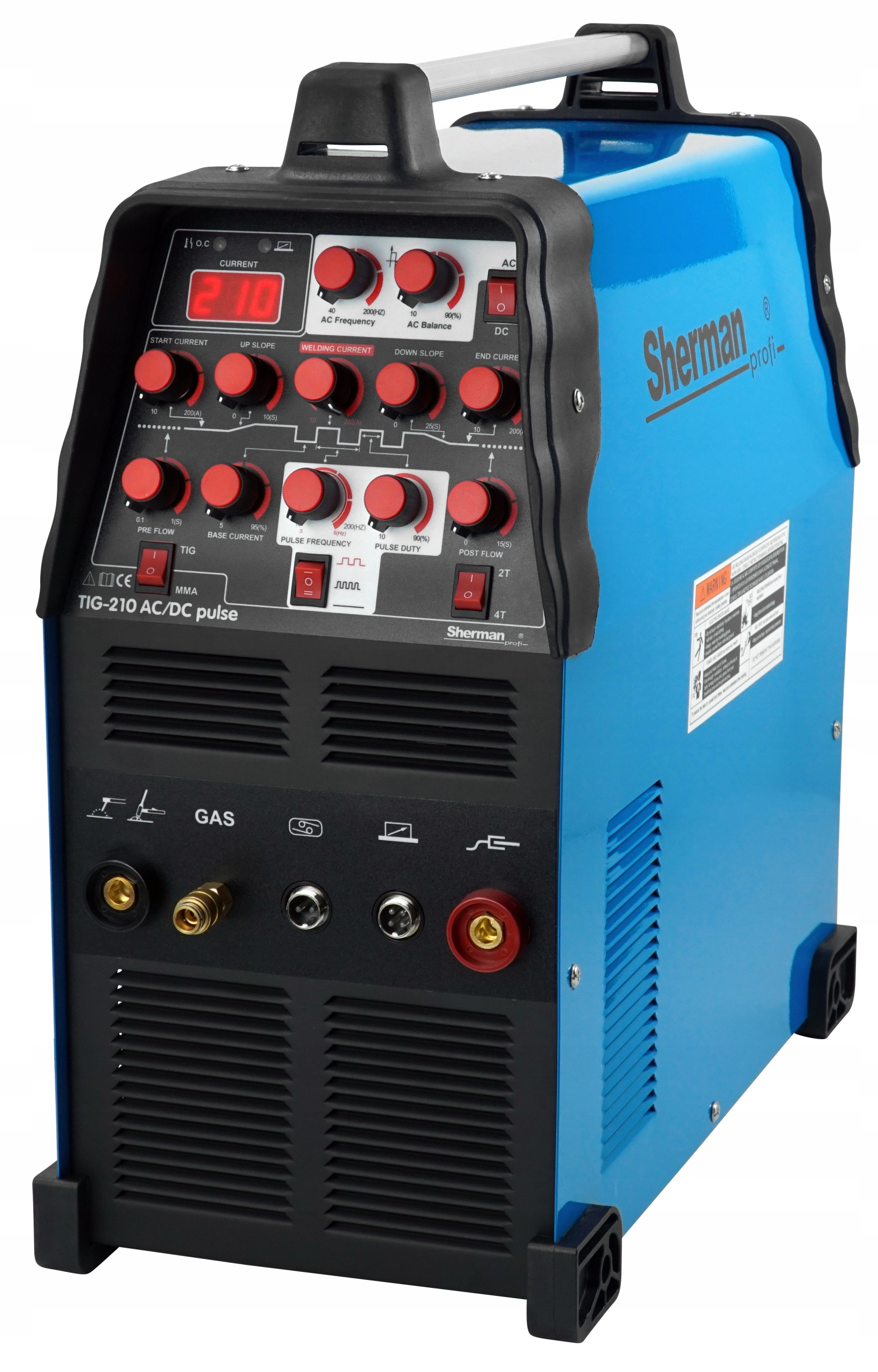 Spawarka inwertor Sherman TIG 210 AC/DC Puls MMA Marka Sherman