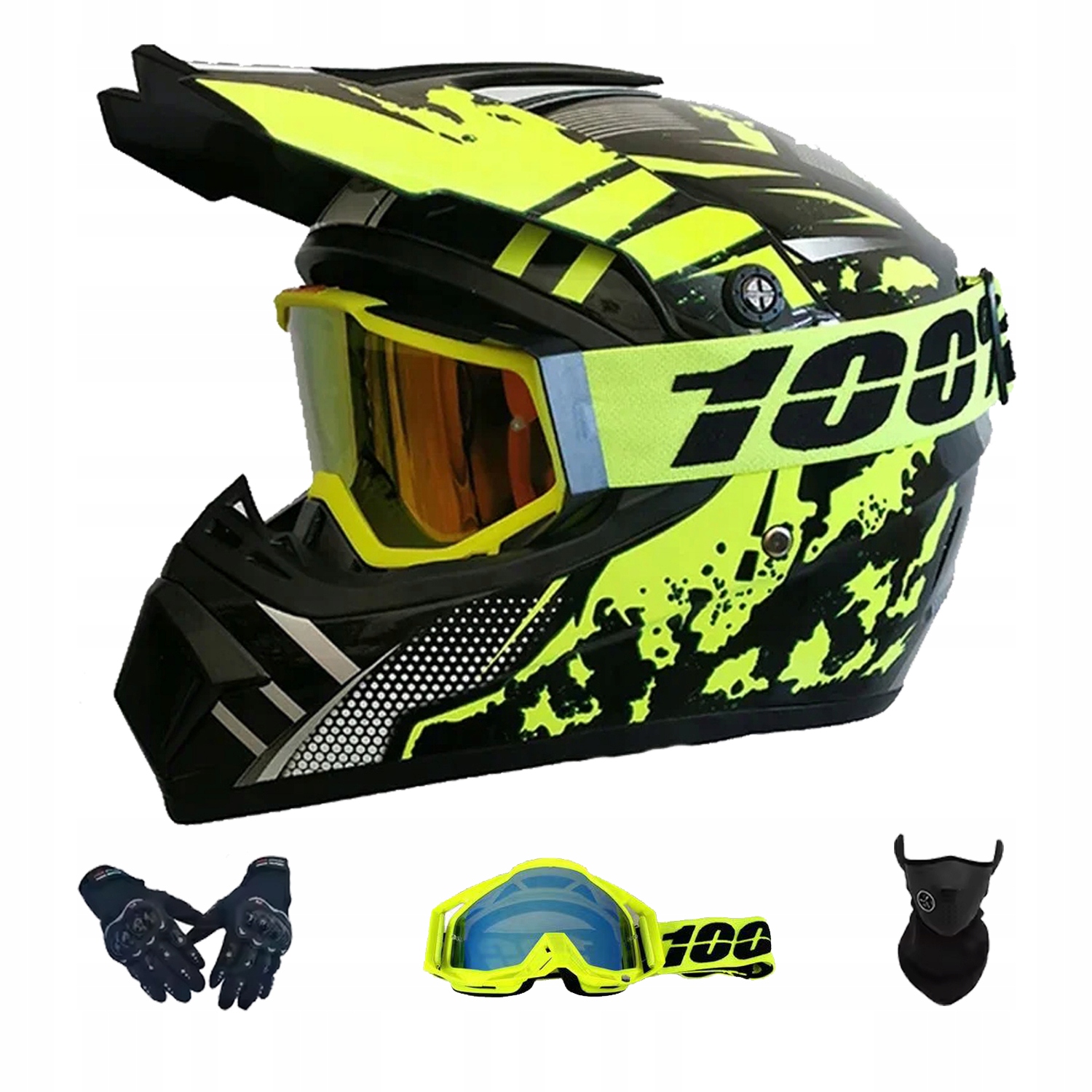 Helma Na Elektrickou Koloběžku Cross Enduro Quad Bmx Helma Brýle Rukavice M