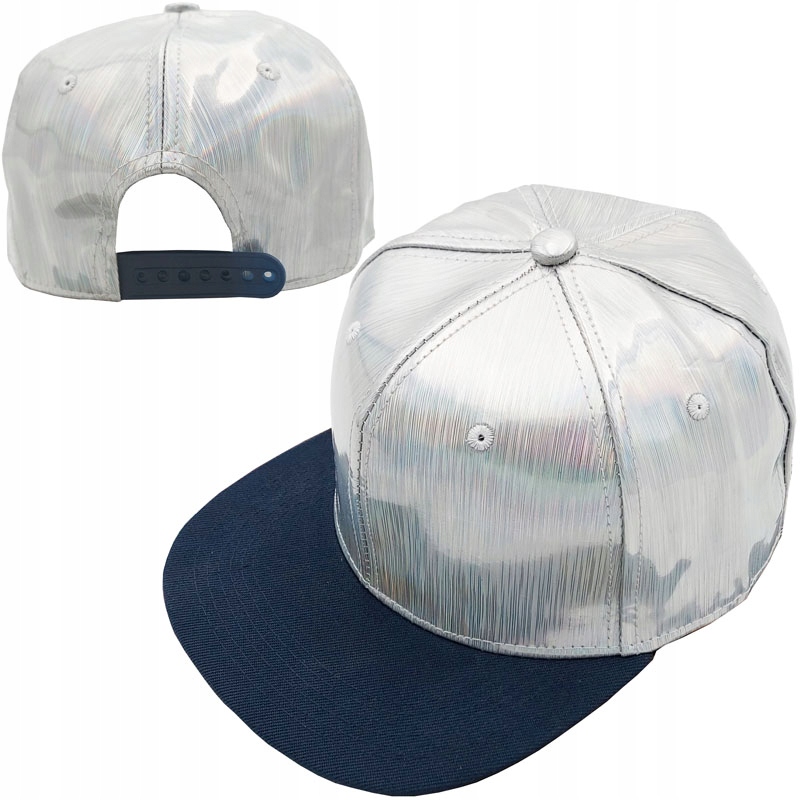 

Czapka Z Płaskim Daszkiem Wysoka Srebrny Tęczowy