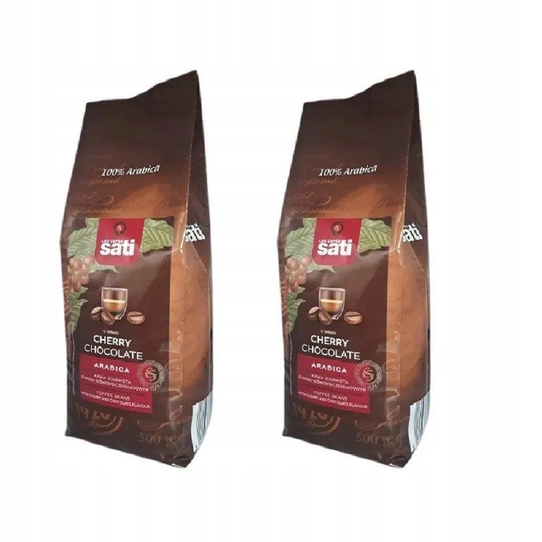 Zestaw 2x500g Cafe Sati Cherry Chocolate ziarnista czekoladowo wiśniowa