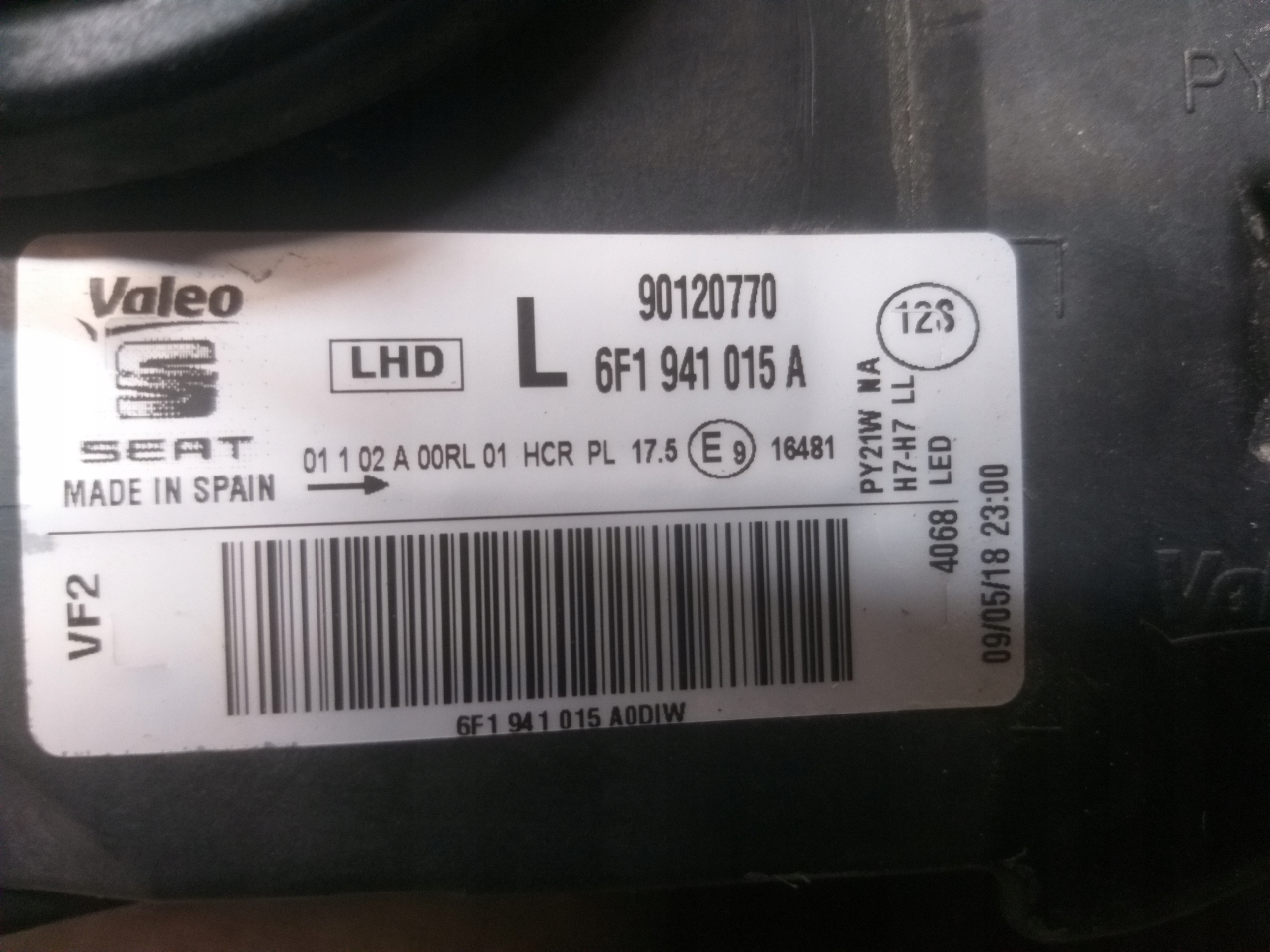 light front left SEAT IBIZA LED 6F1941015A 17