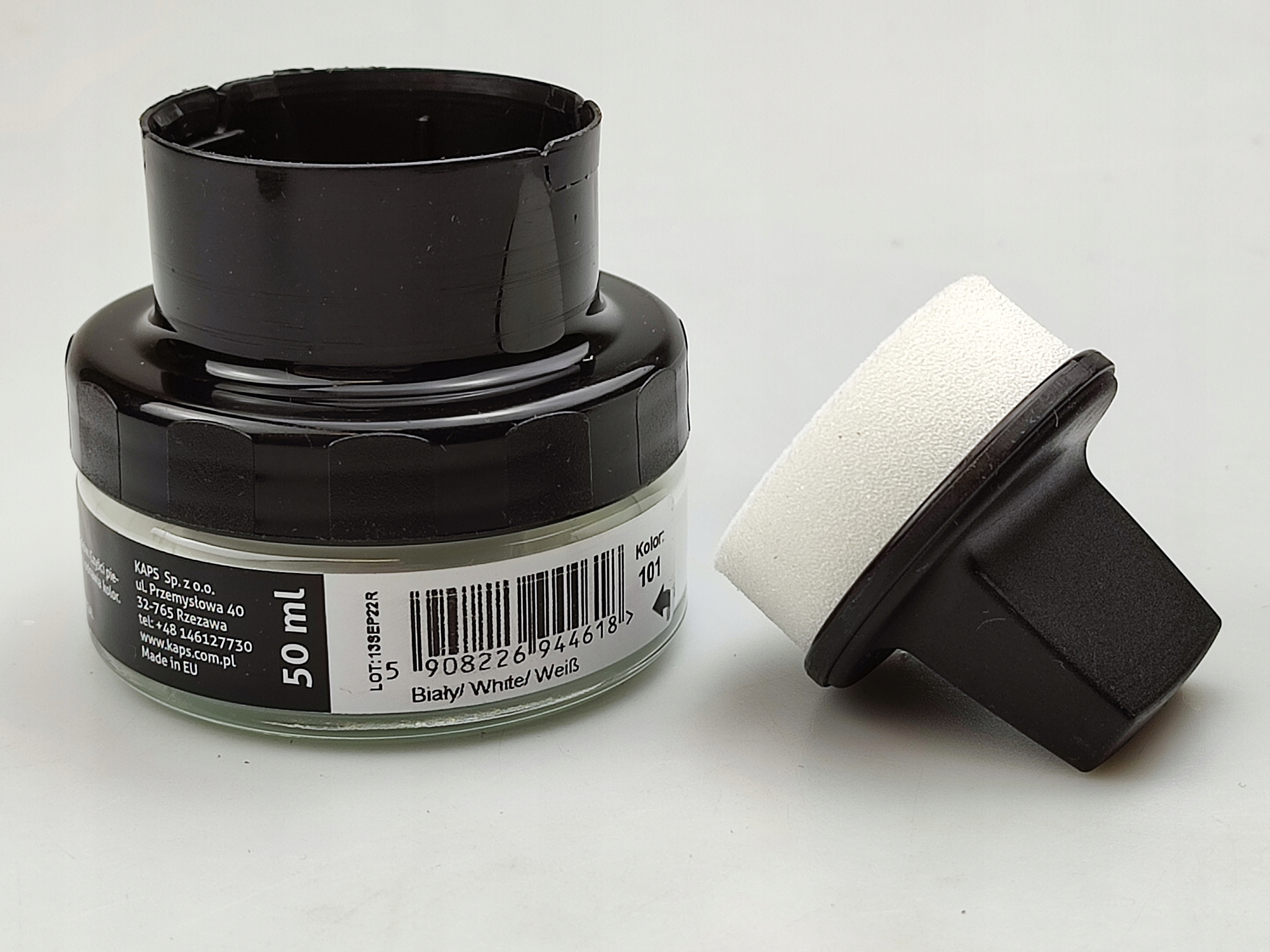 Pasta krem woskowy z gąbką do butów kolor biały 101 Marka Kaps