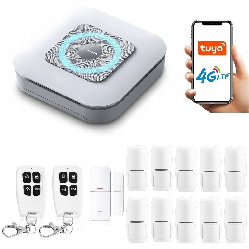 Bezdrôtový Alarm Systém Syrena Gsm Tuya V Poľštine Na Sim Kartu 10xPIR
