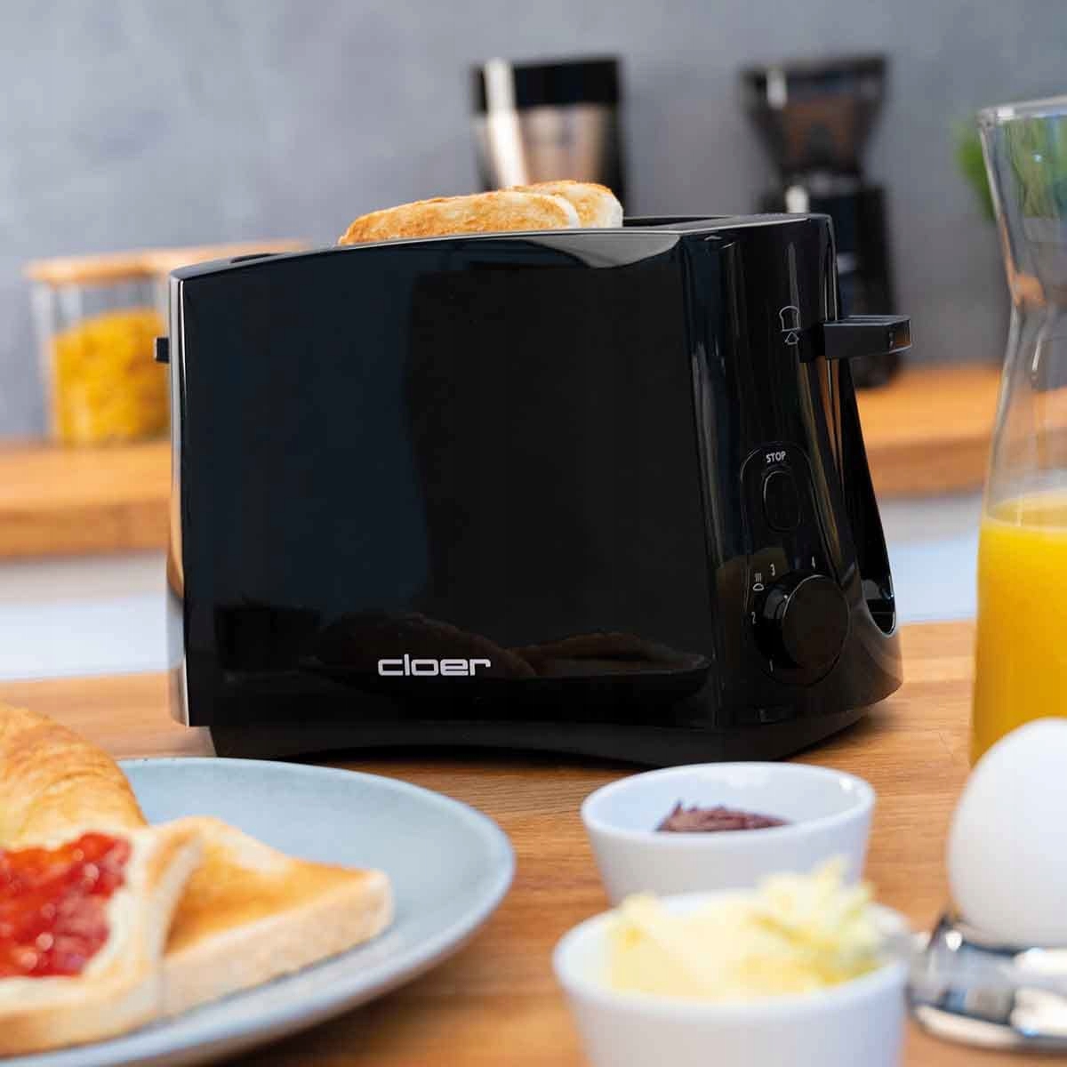 CLOER Toster Cool Wall 825W 2 Kromki Zintegrowany Ruszt Tacka Na Okruchy — miniatura 5