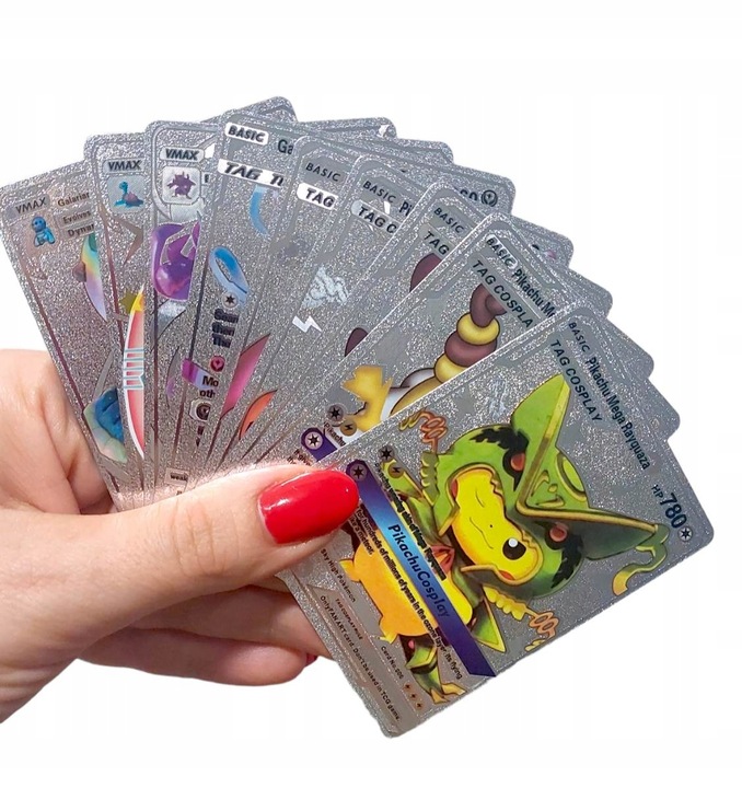 SREBRNE KARTY POKEMON KOLEKCJONERSKIE 10 KART Typ Podstawa