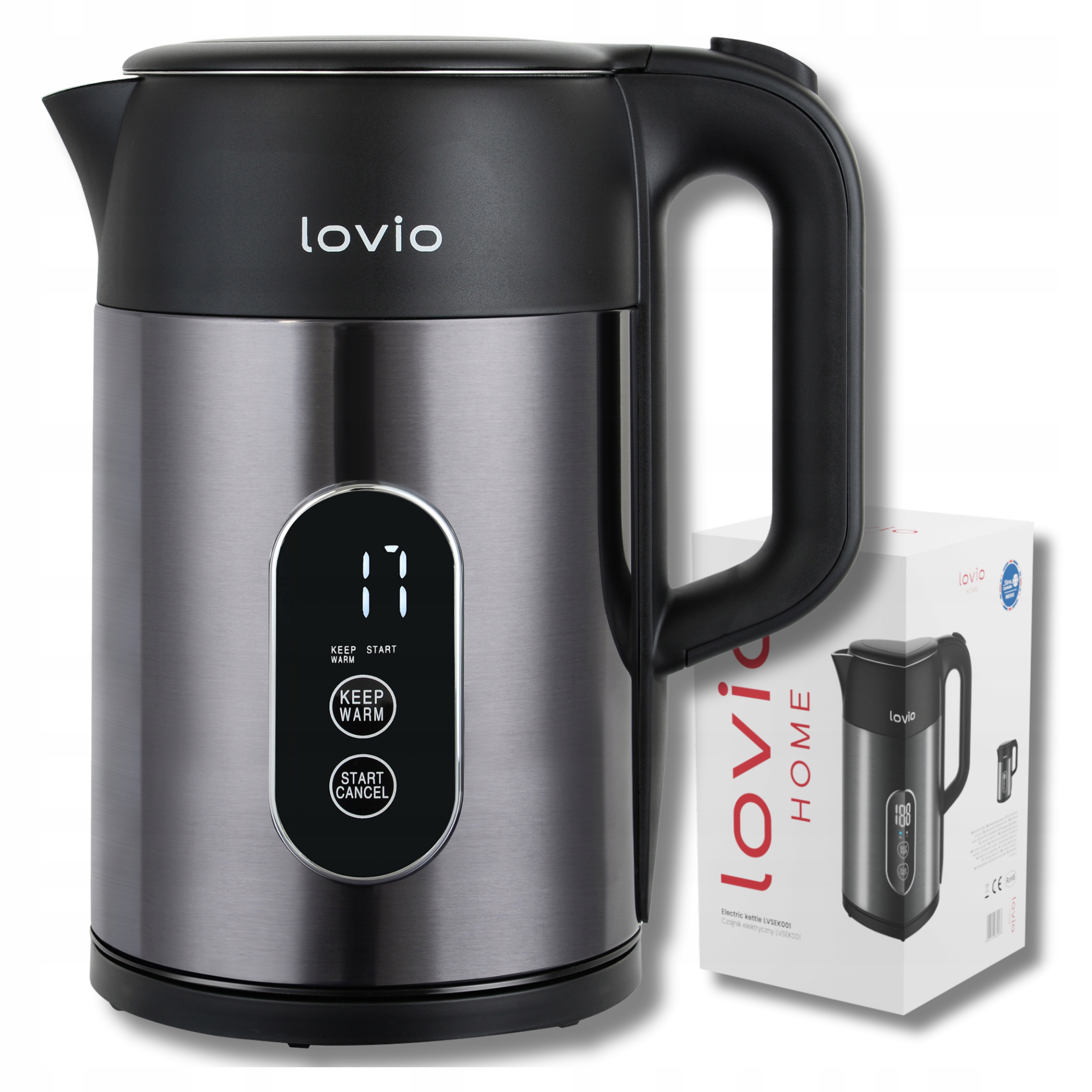 Czajnik Elektryczny Bezprzewodowy 1,5l 2200W Czarny Regulacja Temperatury