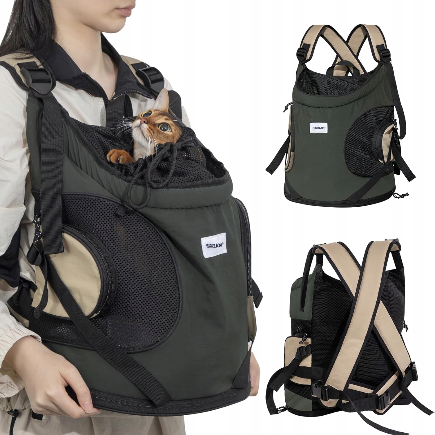 Transporter plecak dla kota psa nosidełko przód oddychające regulowane
