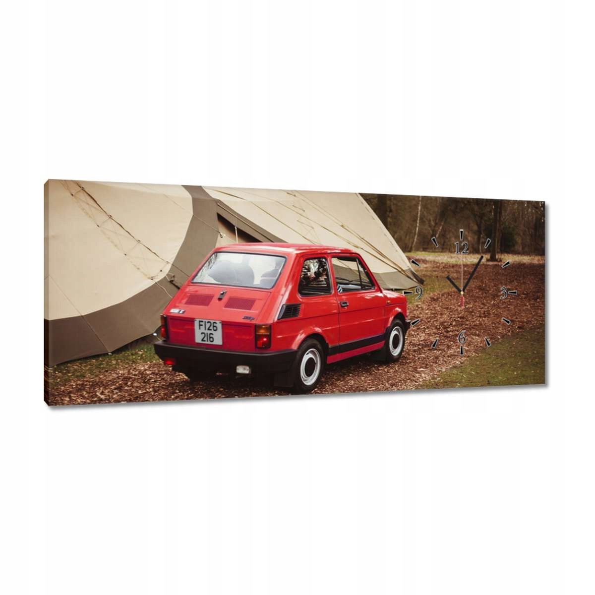 Hodiny 100x40 Červený malý Fiat 126p