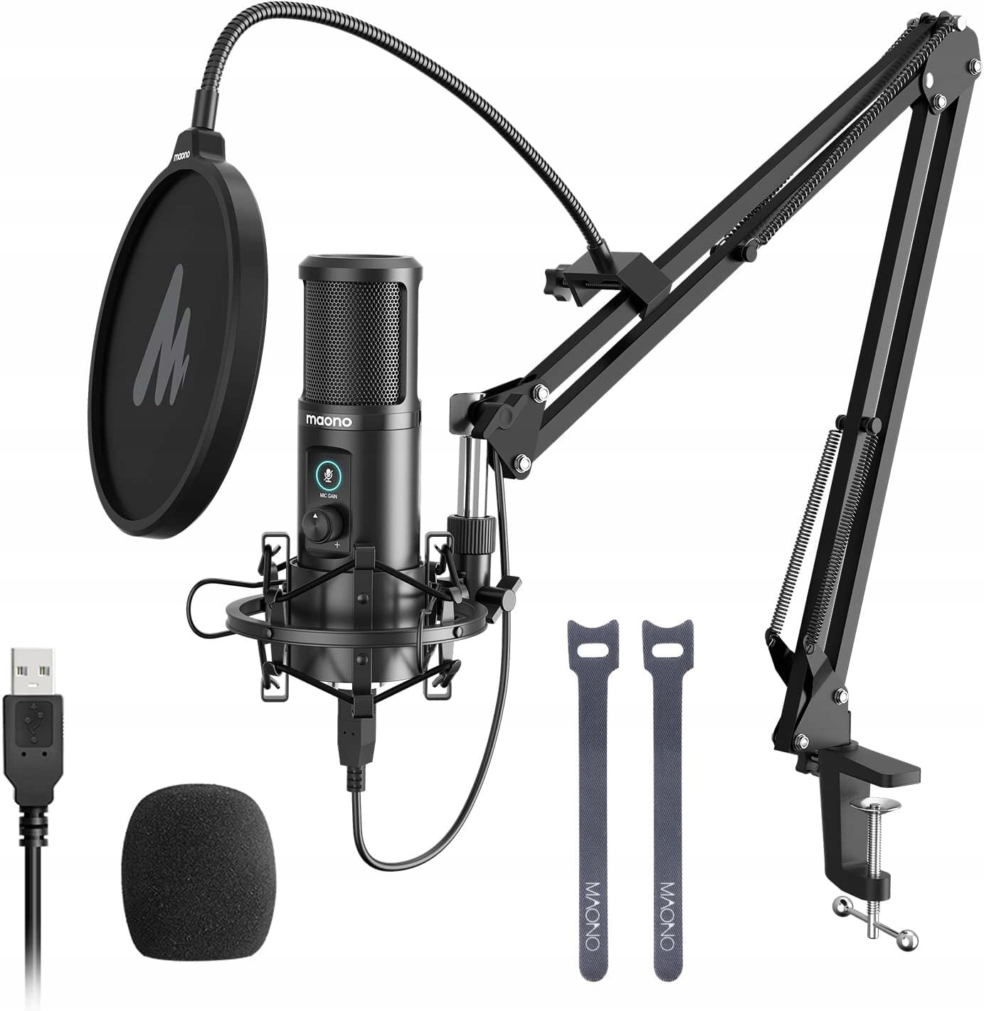 MAONO Mikrofon USB PC Do Streamingu Podcastów Gamingu YouTube Twitch