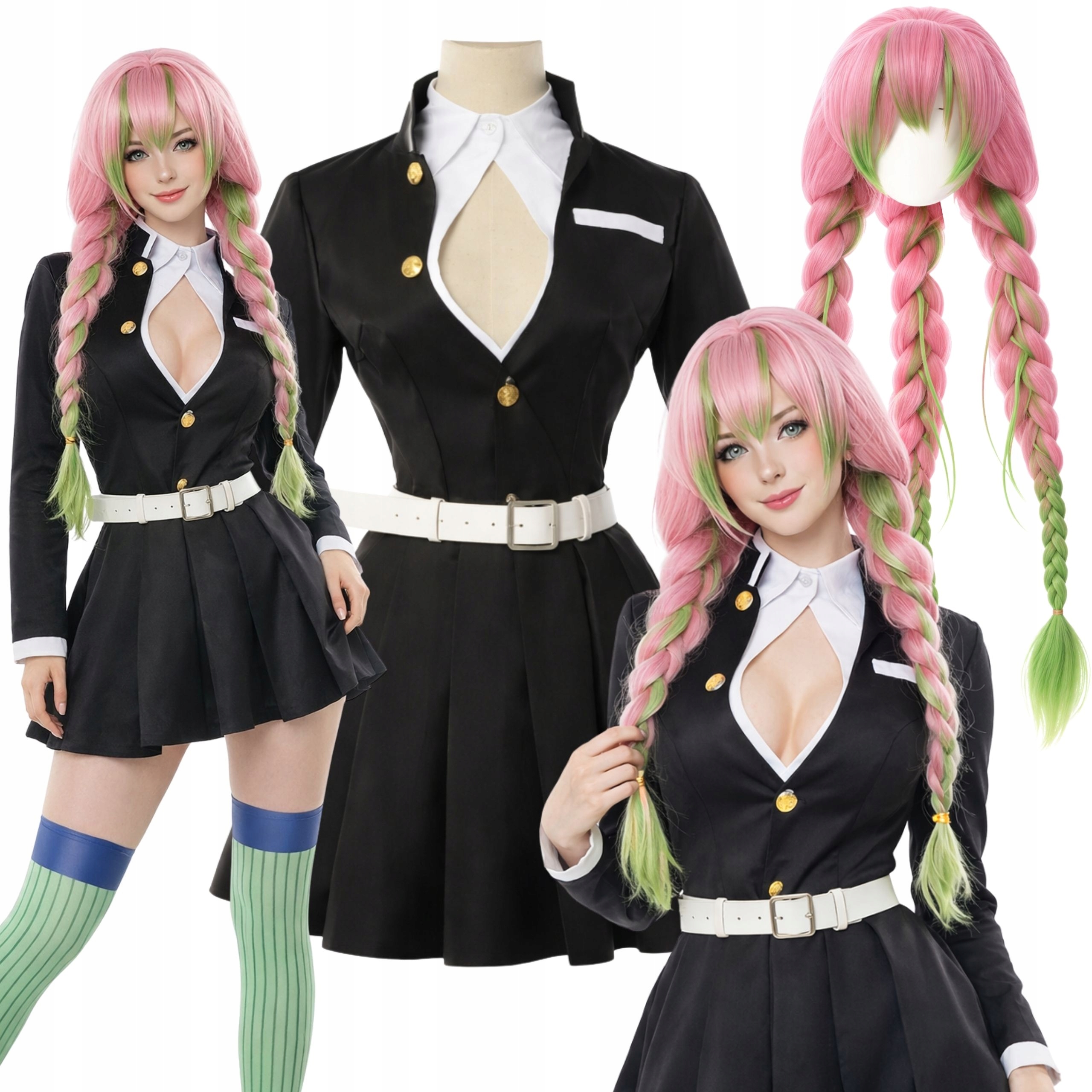 Kostým Kanroji Mitsuri Demon Slayer Bojovnice Paruka Cosplay Xs 152 158 CM