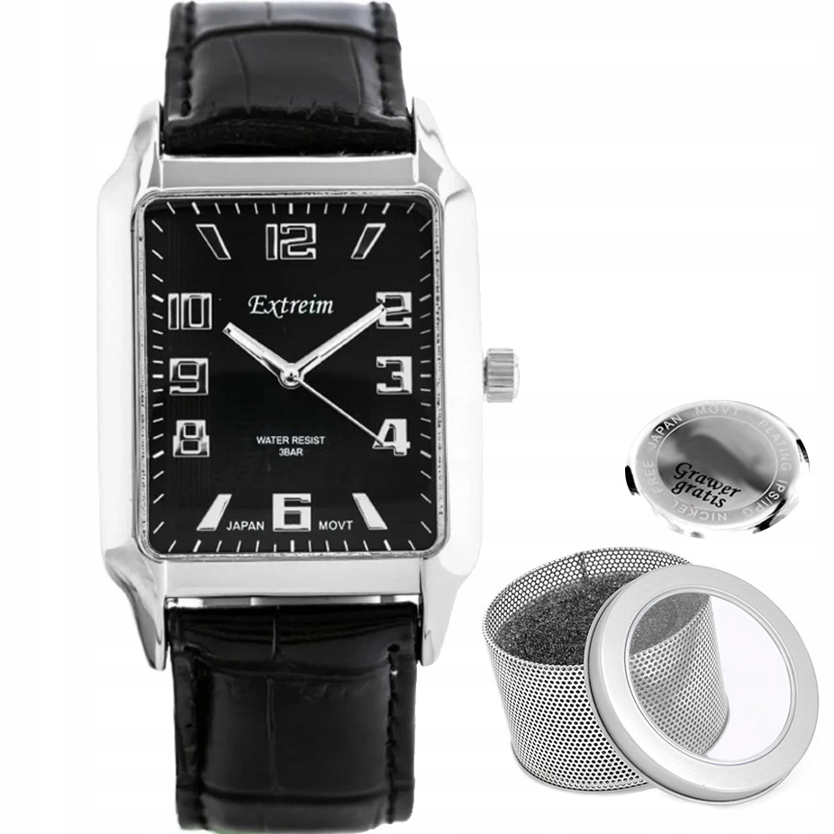 Pánské hodinky Extreim Aston obdélníkový ciferník s čísly Na Dárek Gravírování