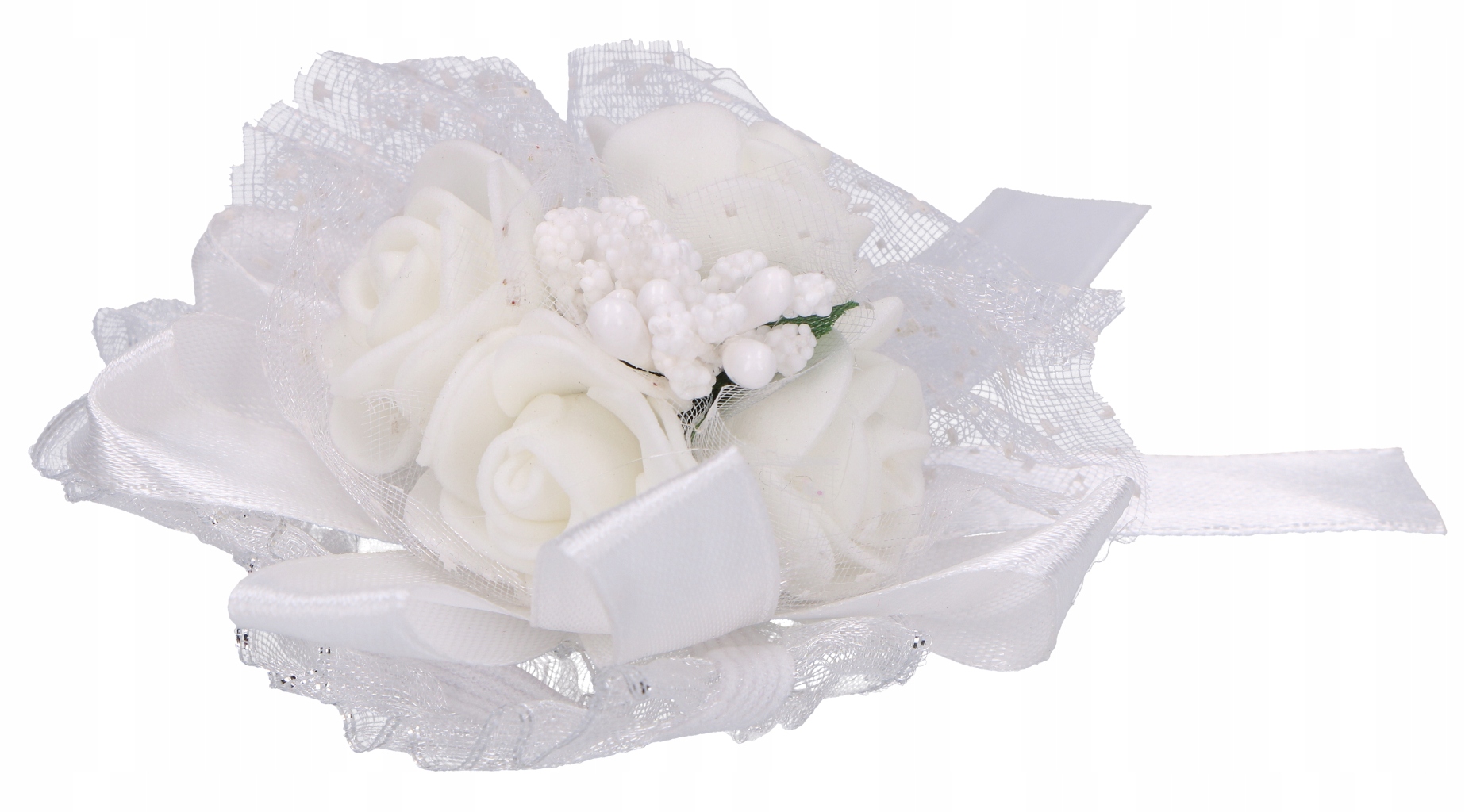 Kotylion na rękę przypinka ślub BIAŁY korsarz Kod producenta MYH196084-1