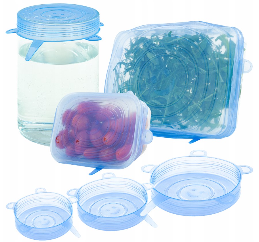 POKRYWKI SILIKONOWE UNIWERSALNE DO ŻYWNOŚCI 6SZT Kod producenta POKRYWKI001