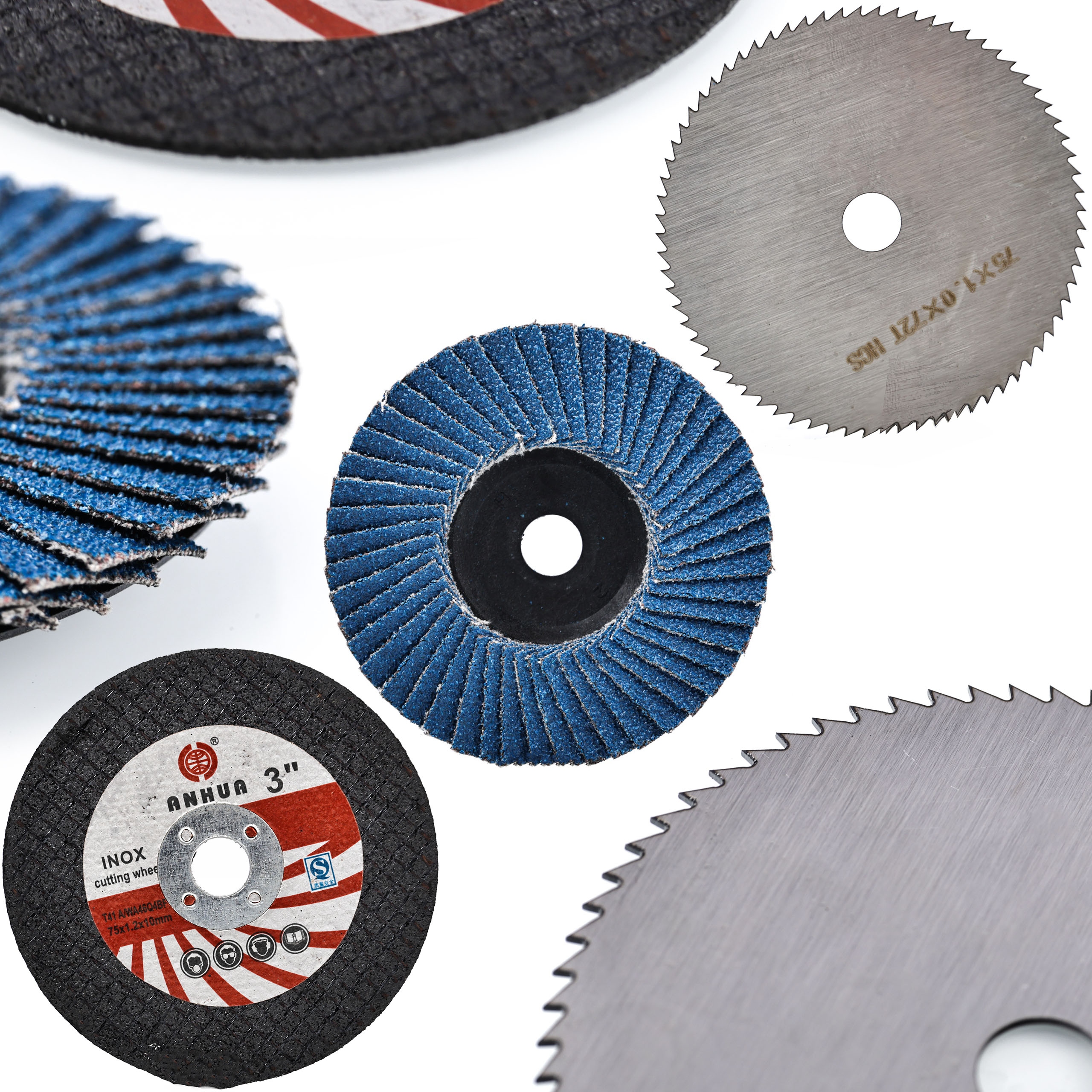 ZESTAW 3X TARCZA 76 MM GRES LISTKOWA SZLIFOWANIE ŚCIERNA TARCZOWA CIĘCIA