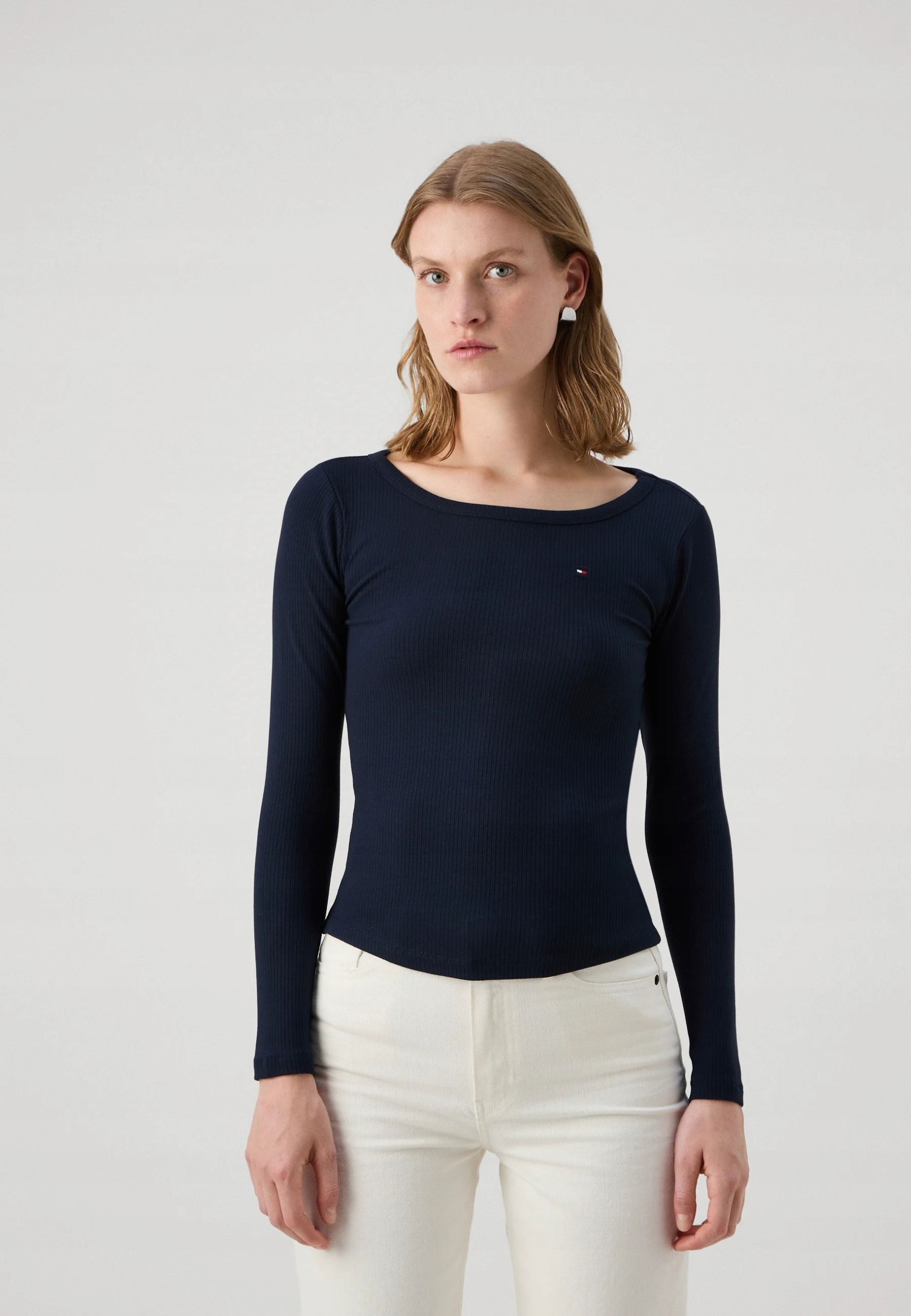 Tričko Tommy Hilfiger s dlouhým rukávem, tmavě modré, velikost XL