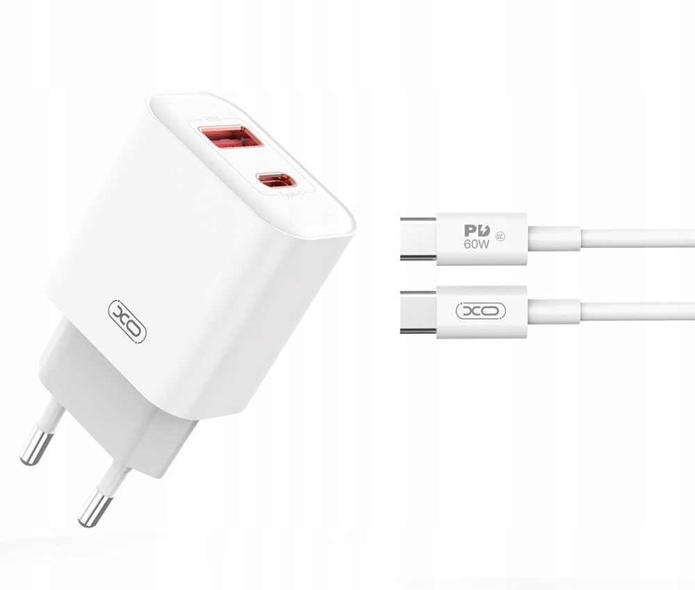 Síťová nabíječka XO CE12 - PD 20W a QC 3.0 + USB C kabel