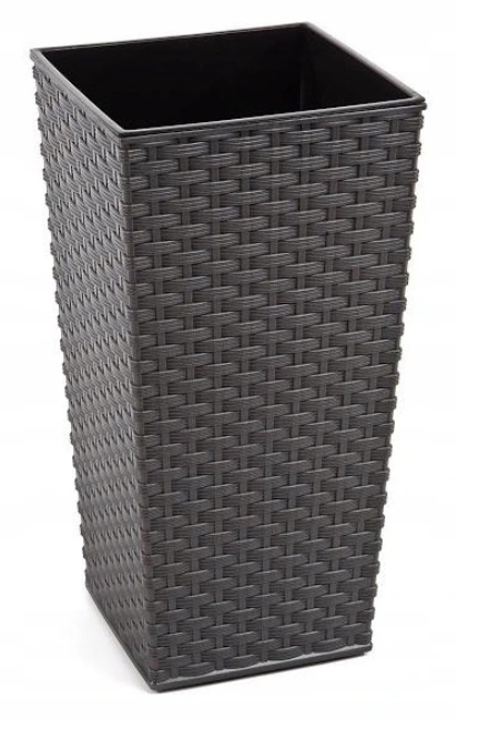 Donica Osłonka Grafit Ratan 40x40 H75 Z Wkładem