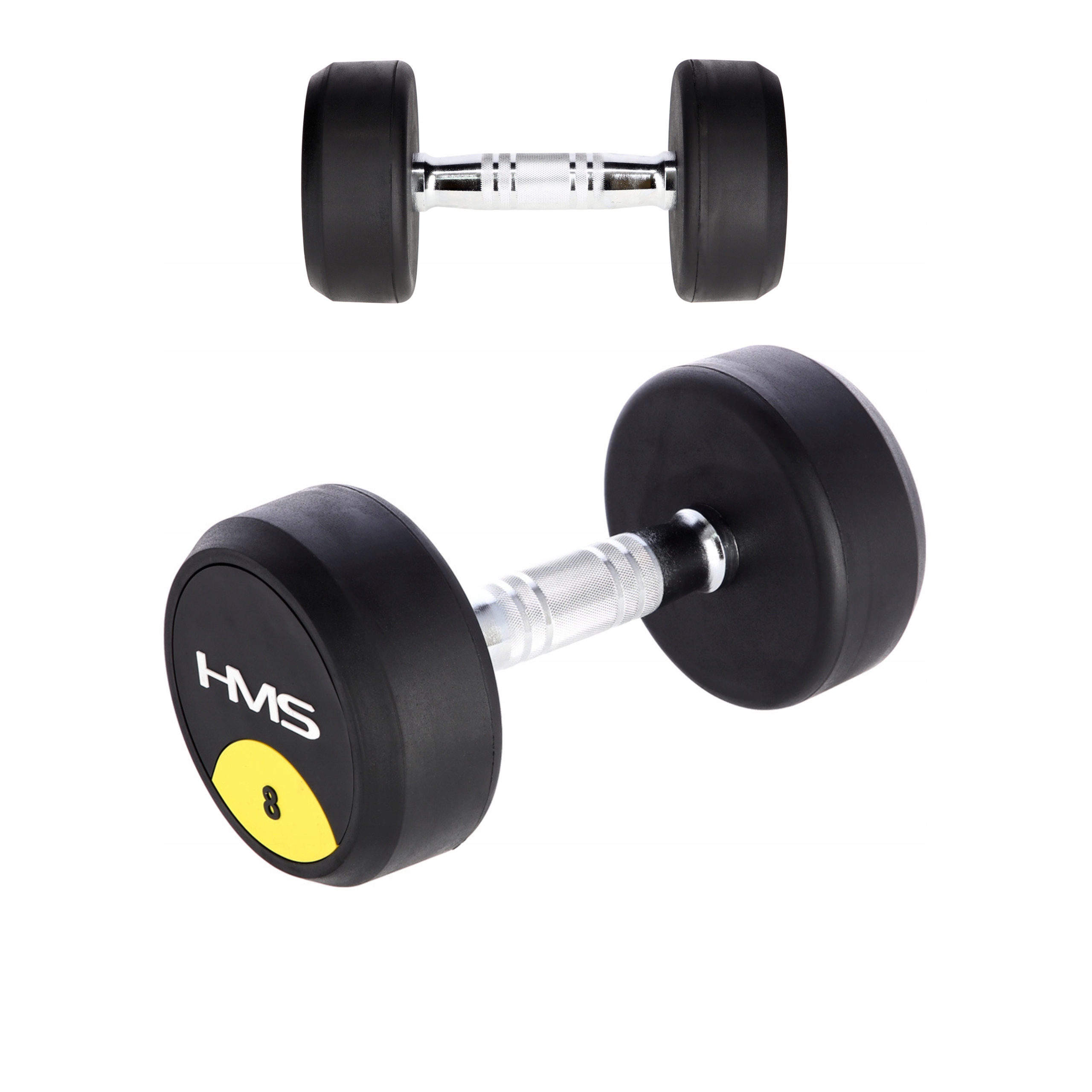 Závaží pro cvičení, pogumovaná, kulatá činka Hantel Fitness 8 kg Hms
