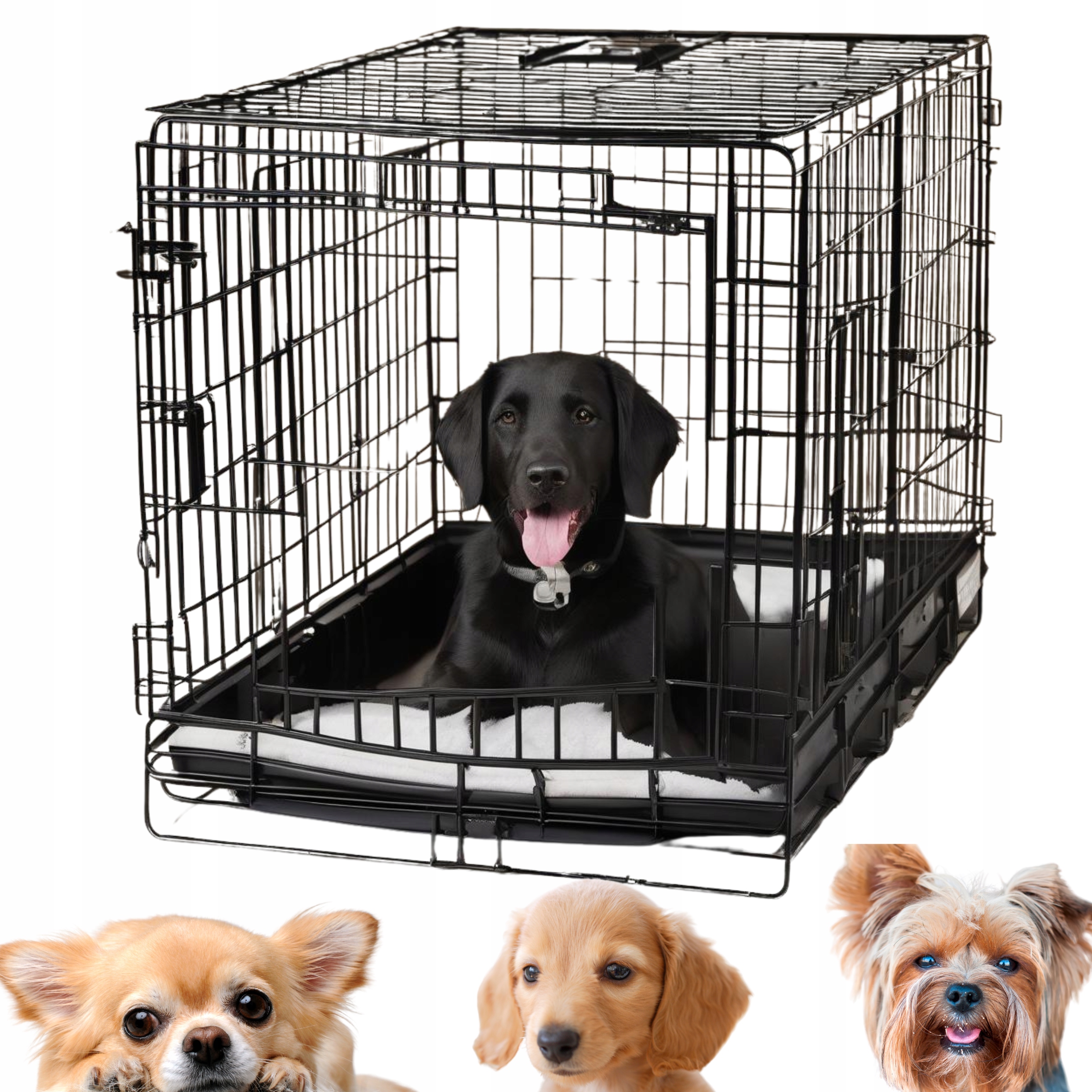 Levně Kennelová Klec Přepravka Pro Psy Kočky Kotec 60 X 46 X 52, drát 4.5 mm