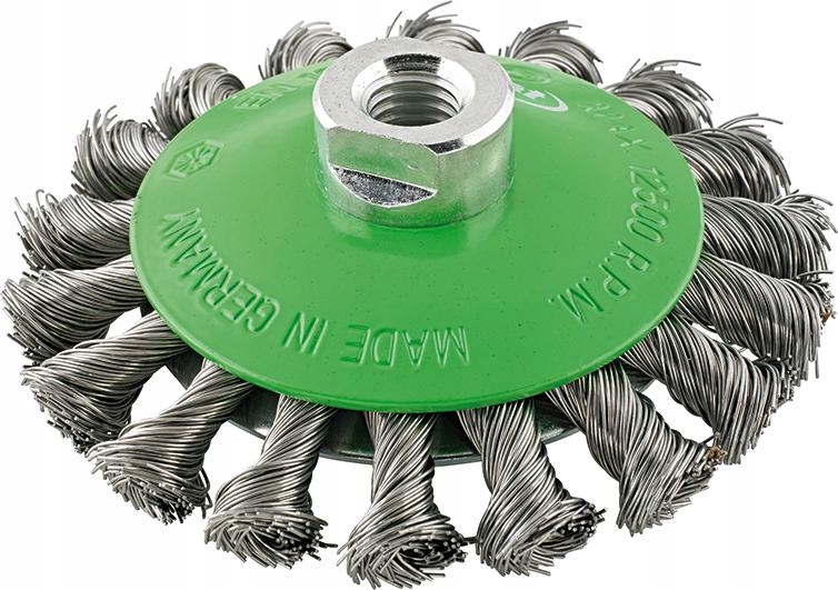 Format kuželovitý kartáč s opleteným nerezovým drátem Ø115 mm M14 15 mm