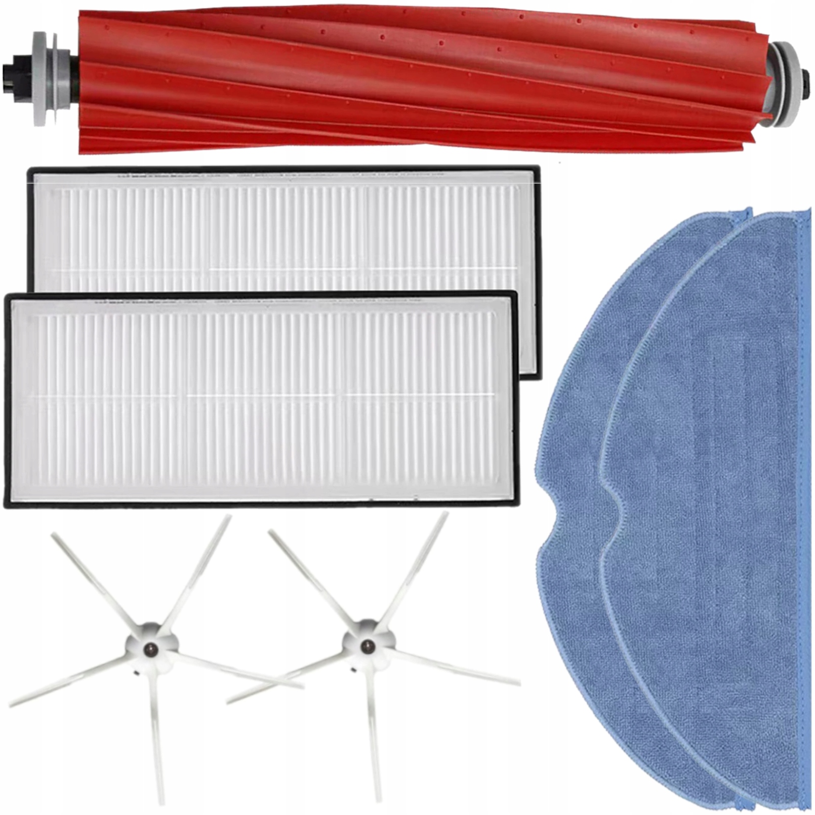 ZESTAW SZCZOTKI FILTRY MOPY DO ROBOROCK s7 s7+ s7 PLUS s7 MAX s7 MAXV BIAŁY