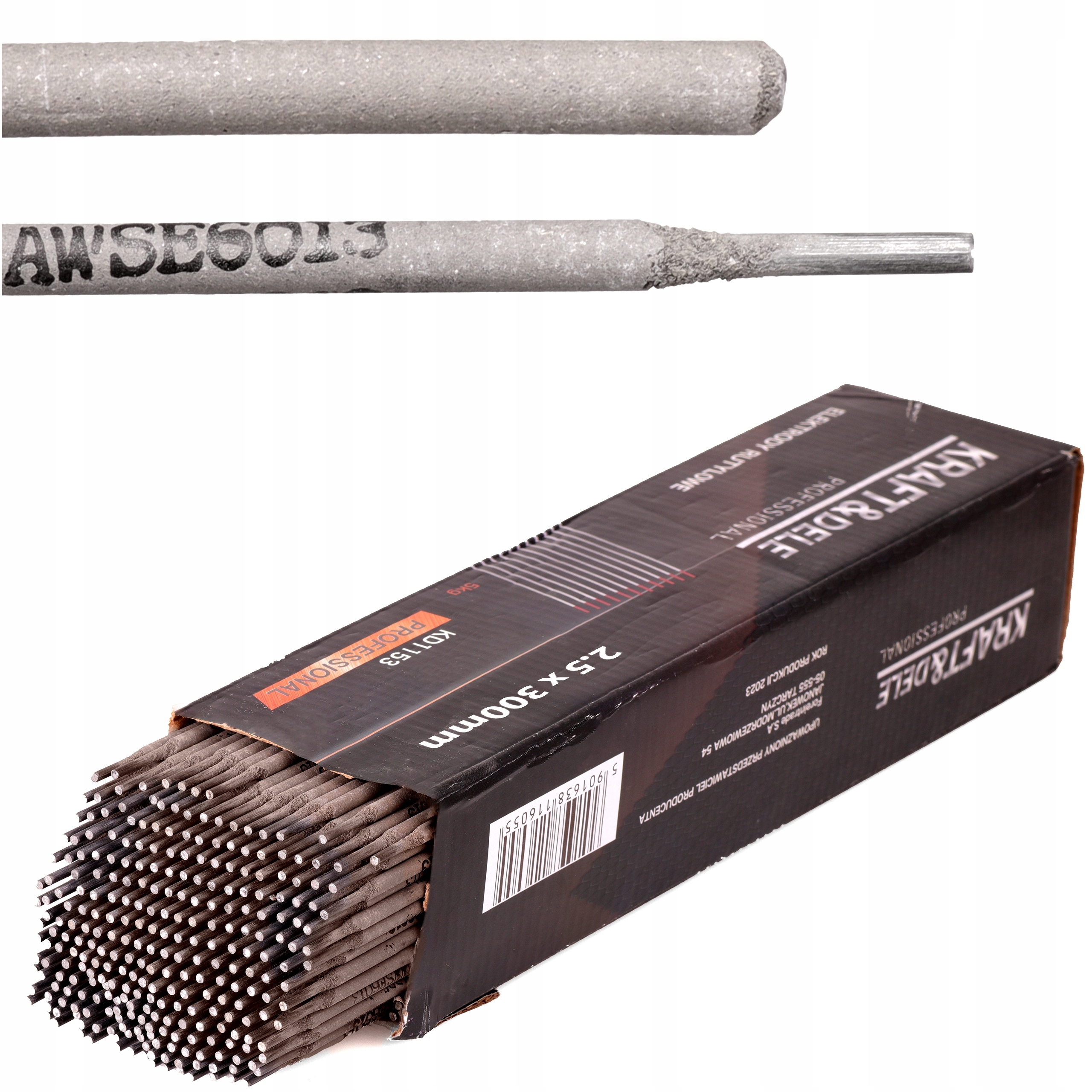 ELEKTRODY SPAWALNICZE 2,5MMX300MM RUTYLOWE 5KG TYTANOWE WYSOKIEJ JAKOŚCI