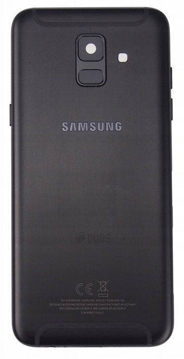 Samsung A6 2018 A600 Fn/ds Oryginalna Tylna Klapka Baterii Tył Czarny