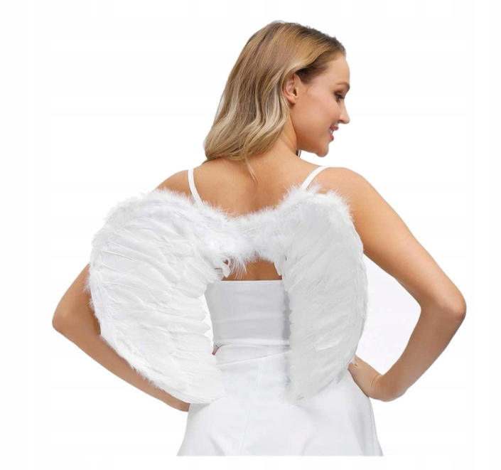 SKRZYDŁA ANIOŁA ZESTAW Z AUREOLĄ JASEŁKA IMPREZY COSPLAY KARNAWAŁ HALLOWEEN Kolor dodatkowy biały