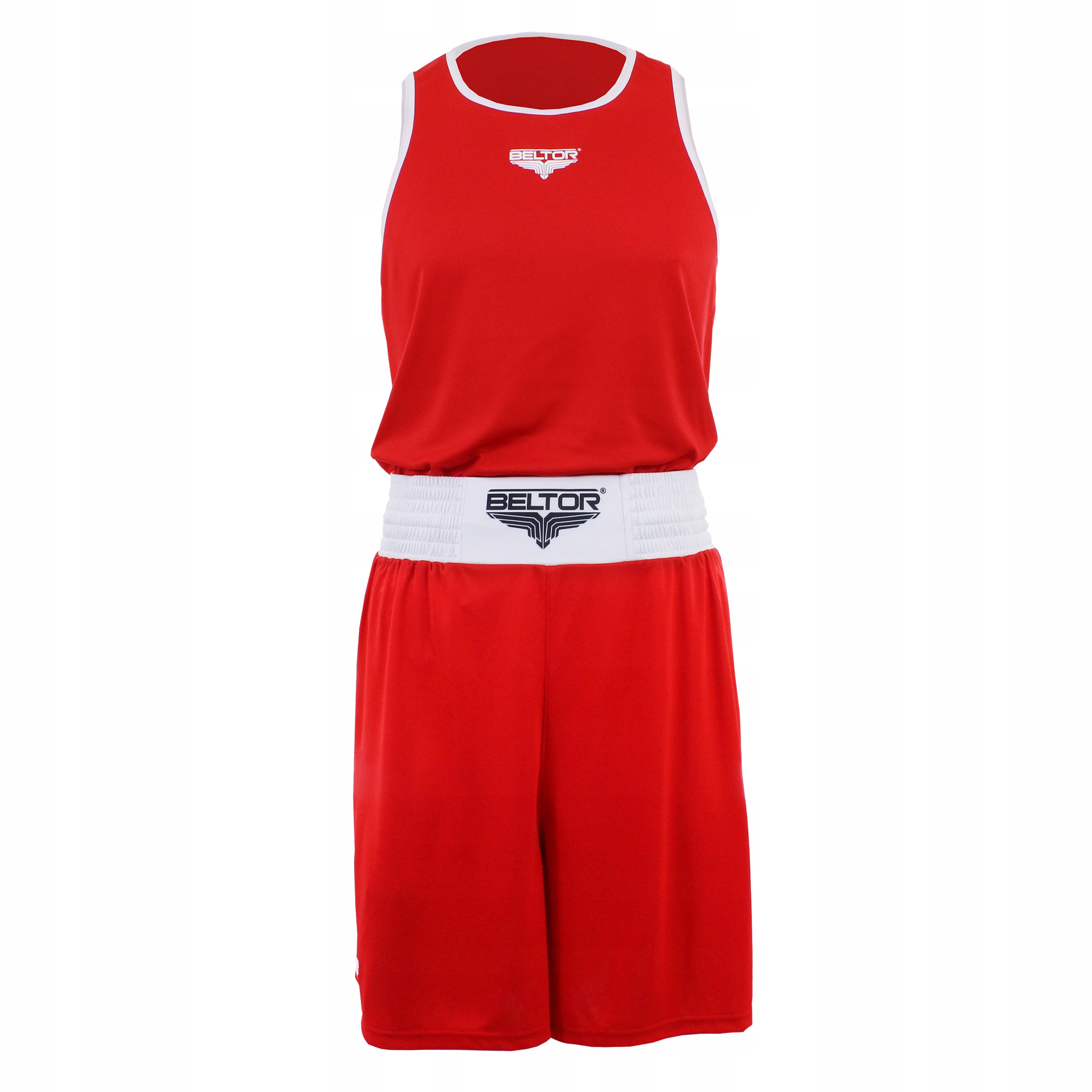 BELTOR SPODENKI BOKSERSKIE MĘSKIE SZORTY DO BOKSU BOXING PUNCHER r. XXS Kolor dominujący czerwony