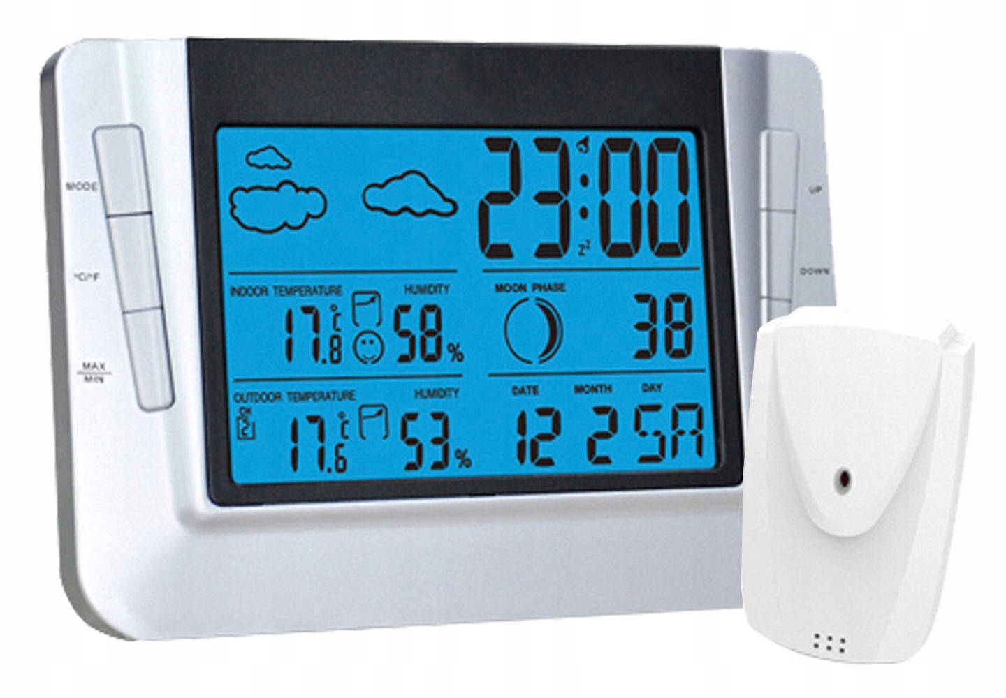 Čitelná Meteorologická Stanice Jvd RB608 Alarmová Sonda Dcf