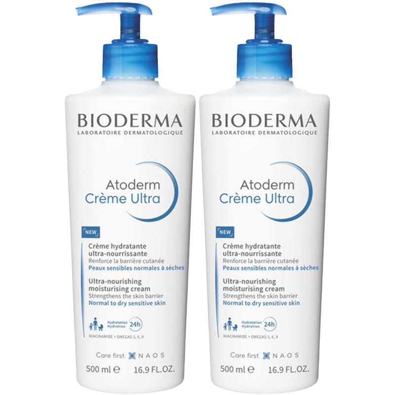 2x Bioderma Atoderm Ultra Krem do twarzy i ciała nawilżający 500 ml