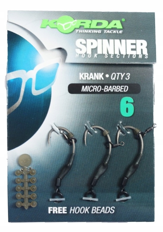 przypony karpiowe Korda Spinner Hook Sections Krank rozmiar 6