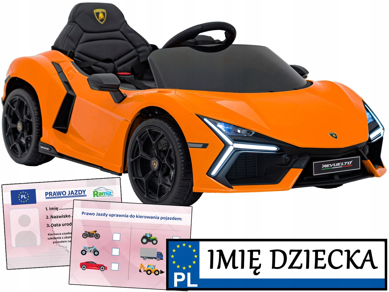 Auto Dla Dzieci na akumulator Lamborghini Revuelto pilot rejestracja
