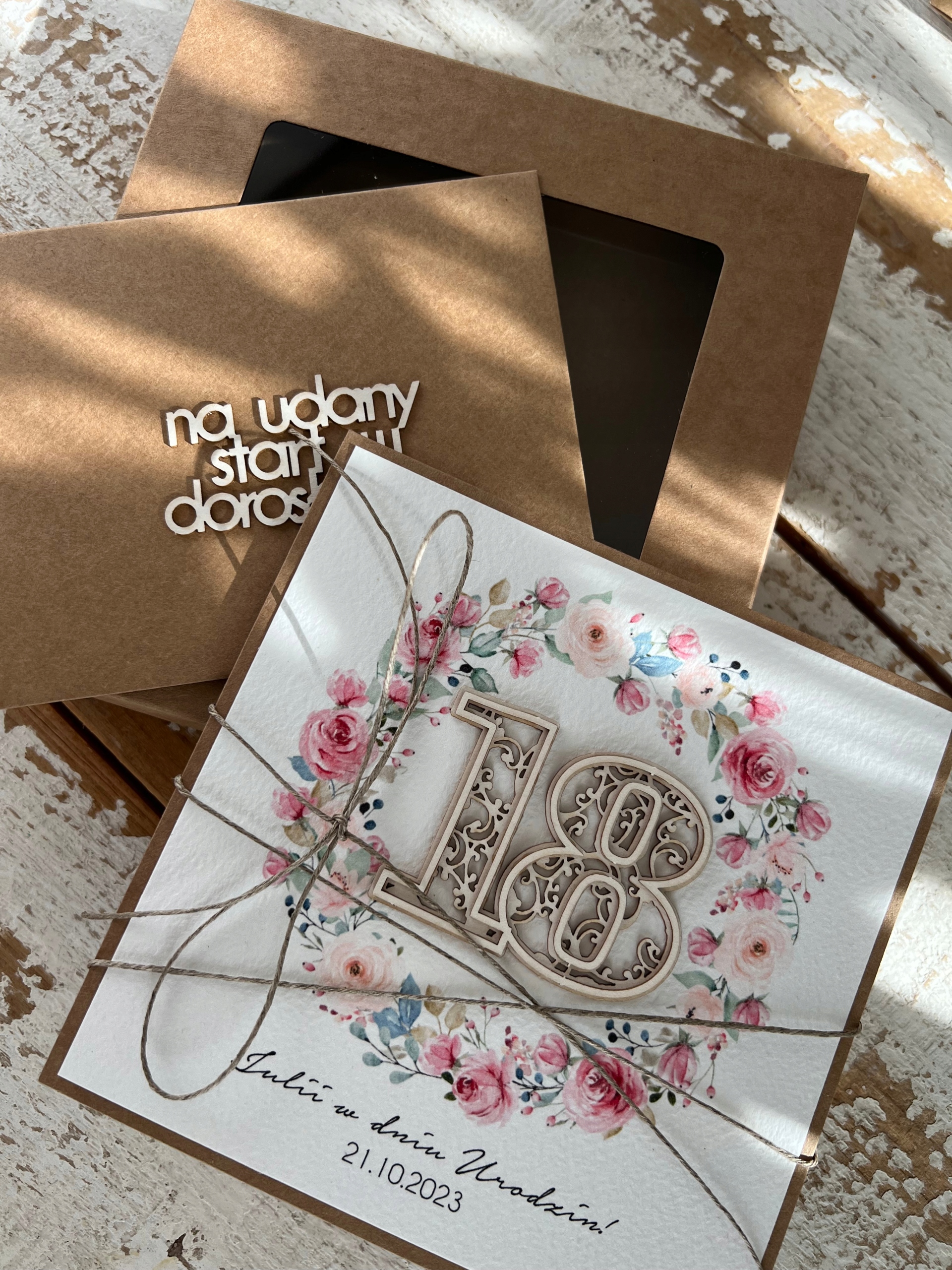 Přání krabička dárek k 18. narozeninám osmnáctku obálka KU18-029