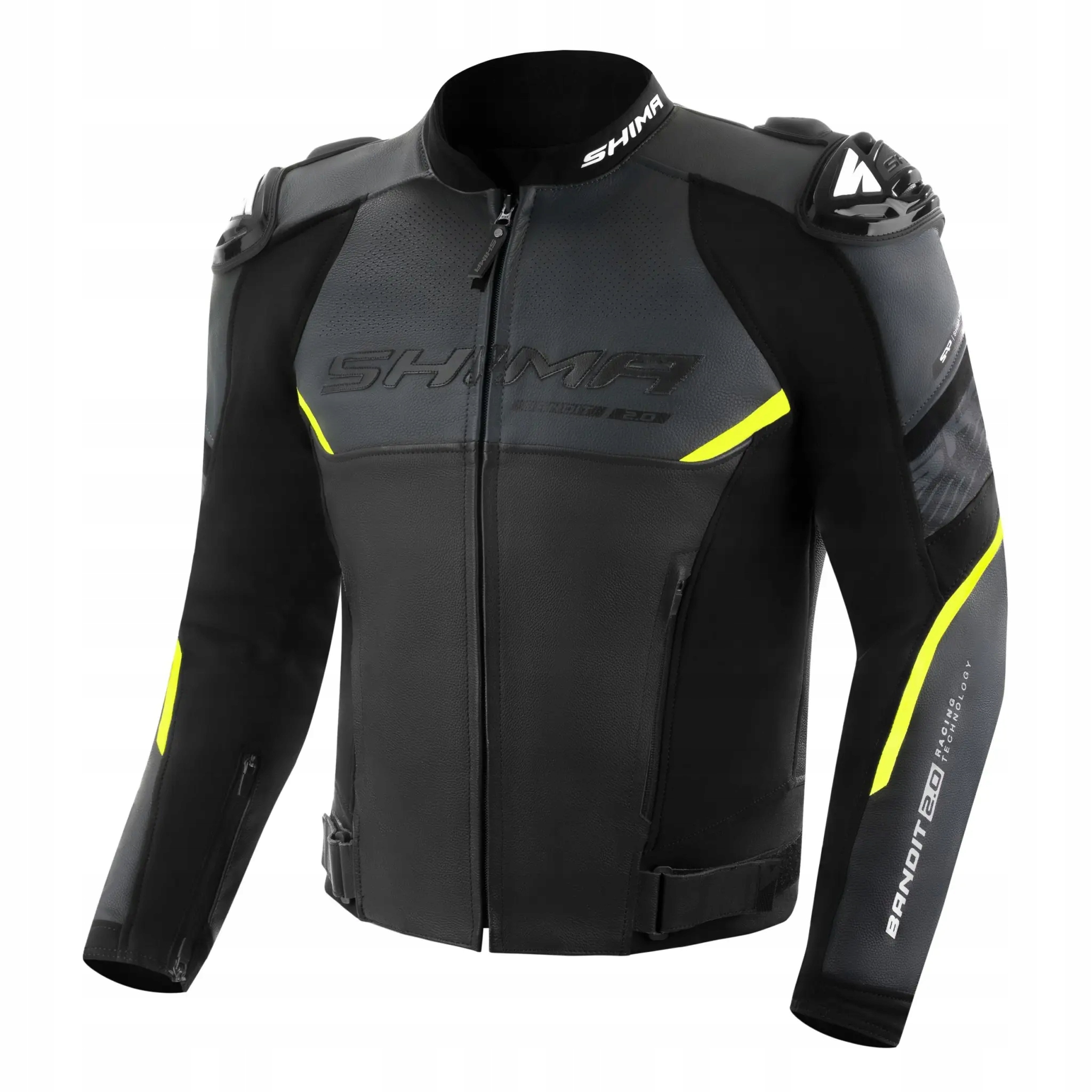 Kožená motocyklová bunda Shima Bandit 2.0 Men Fluo 52