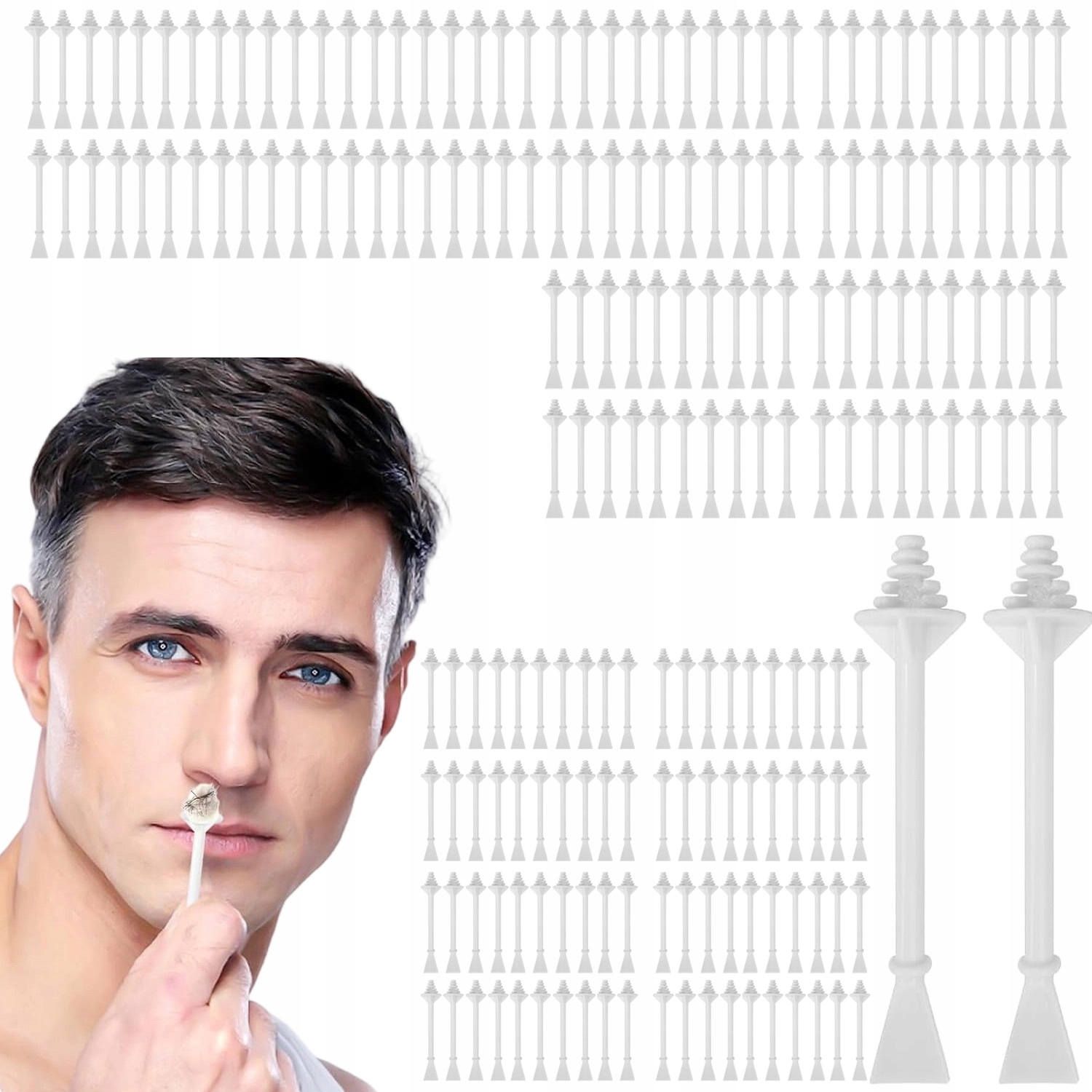 Na Jedno Použití Aplikátory Na Vosk Do Nosu, Plastové (bílé, 200 Ks)