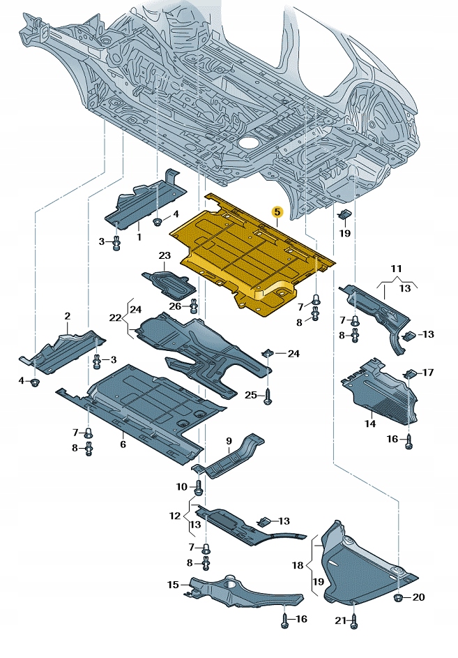 NOWE ORYGINALNE AUDI OE OSŁONA PODŁOGI 8R0825207E
