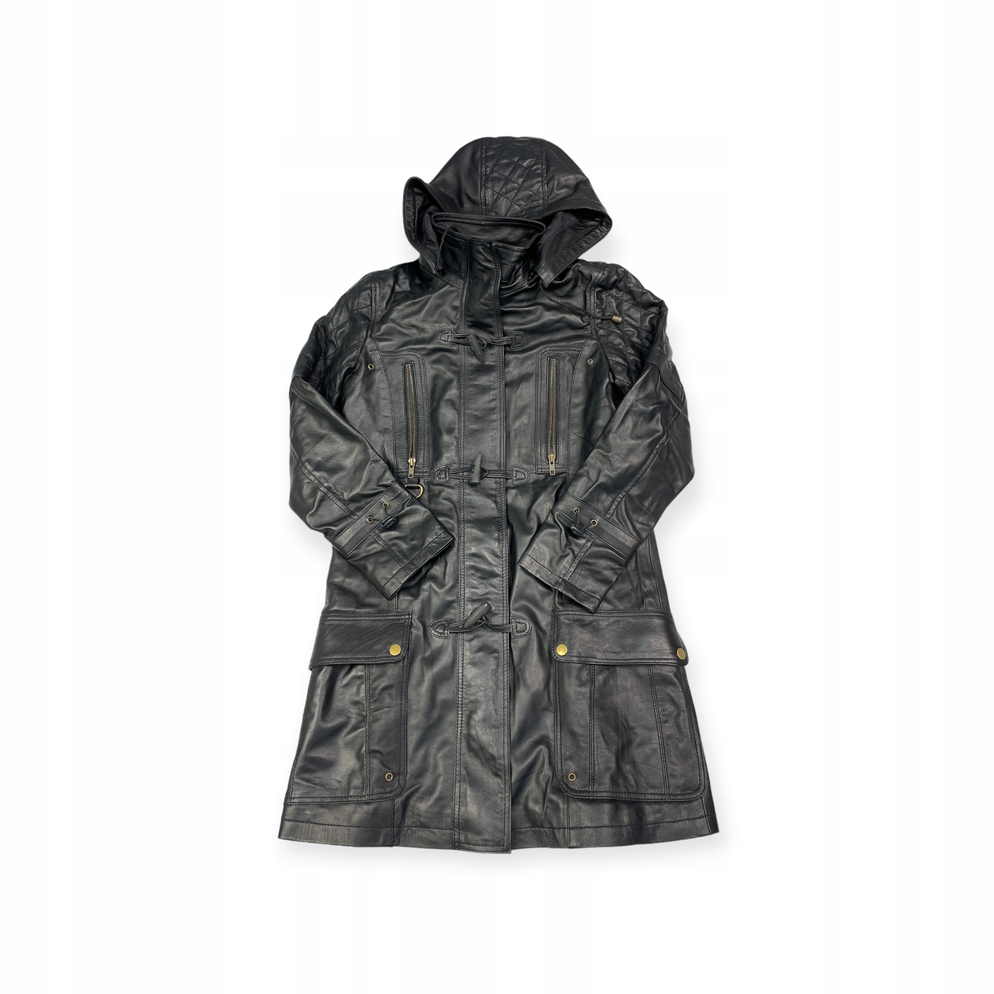 Dámská černá kožená bunda Real Leather M