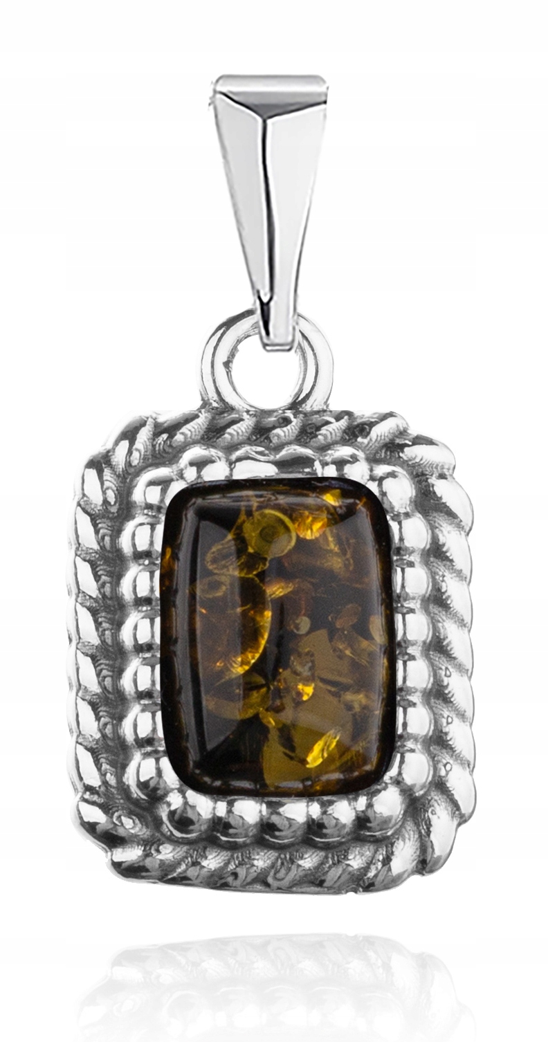 

Srebrny Wisiorek Z Bursztynem W Stylu Vintage 925