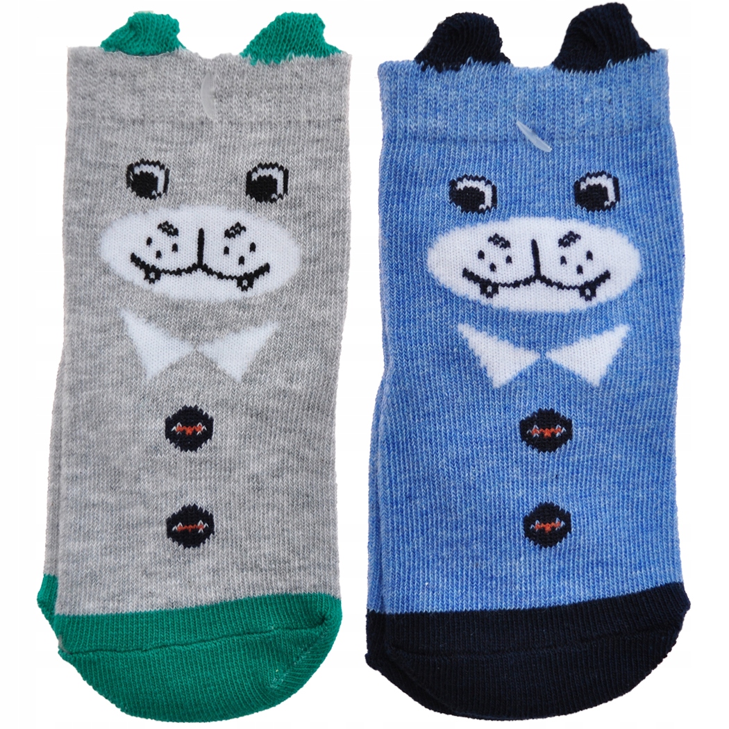 

2 pary Skarpety Zwierzaki uszy 3D r.17/19 10-11cm