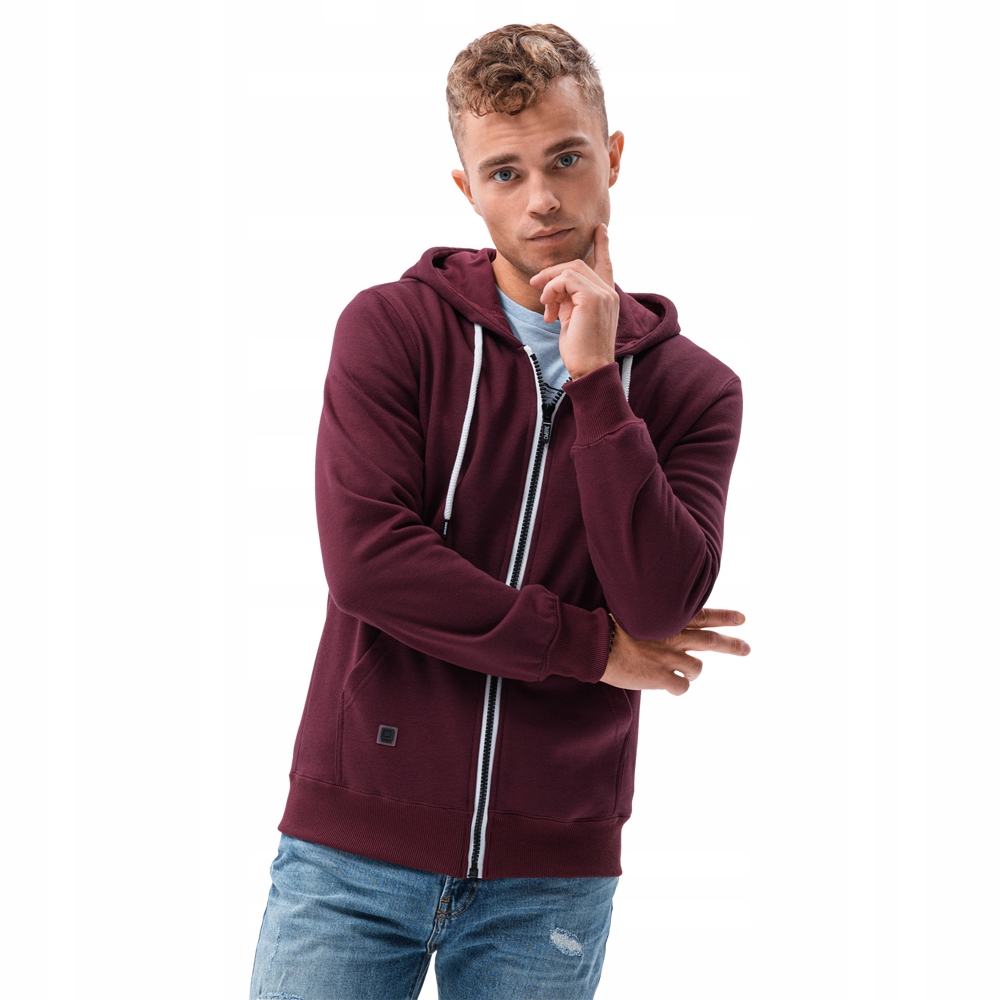 

Bluza męska rozpinana kaptur B977 burgundowa M